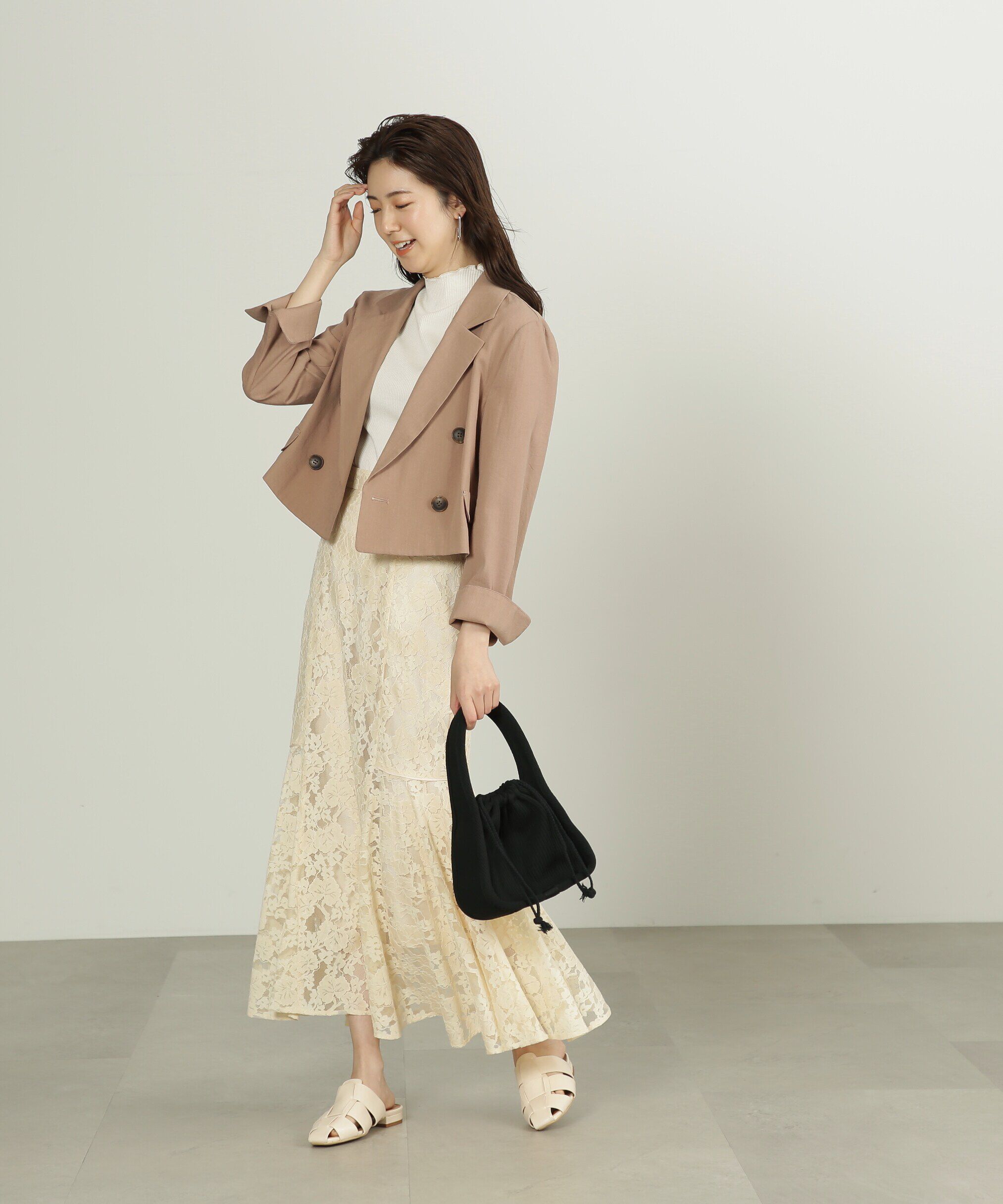  「麻調合繊ショート丈ジャケット」|その他|