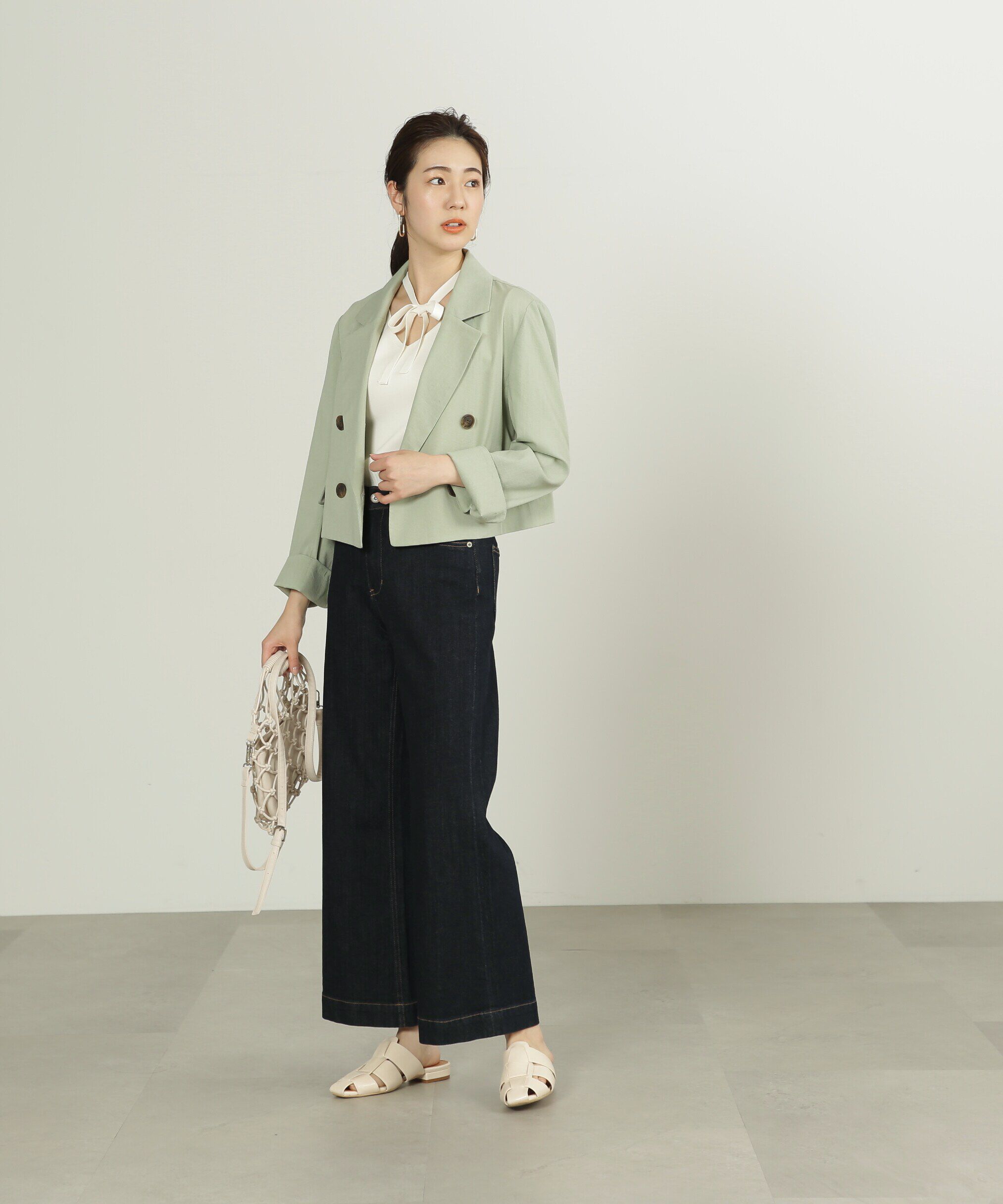  「麻調合繊ショート丈ジャケット」|その他|