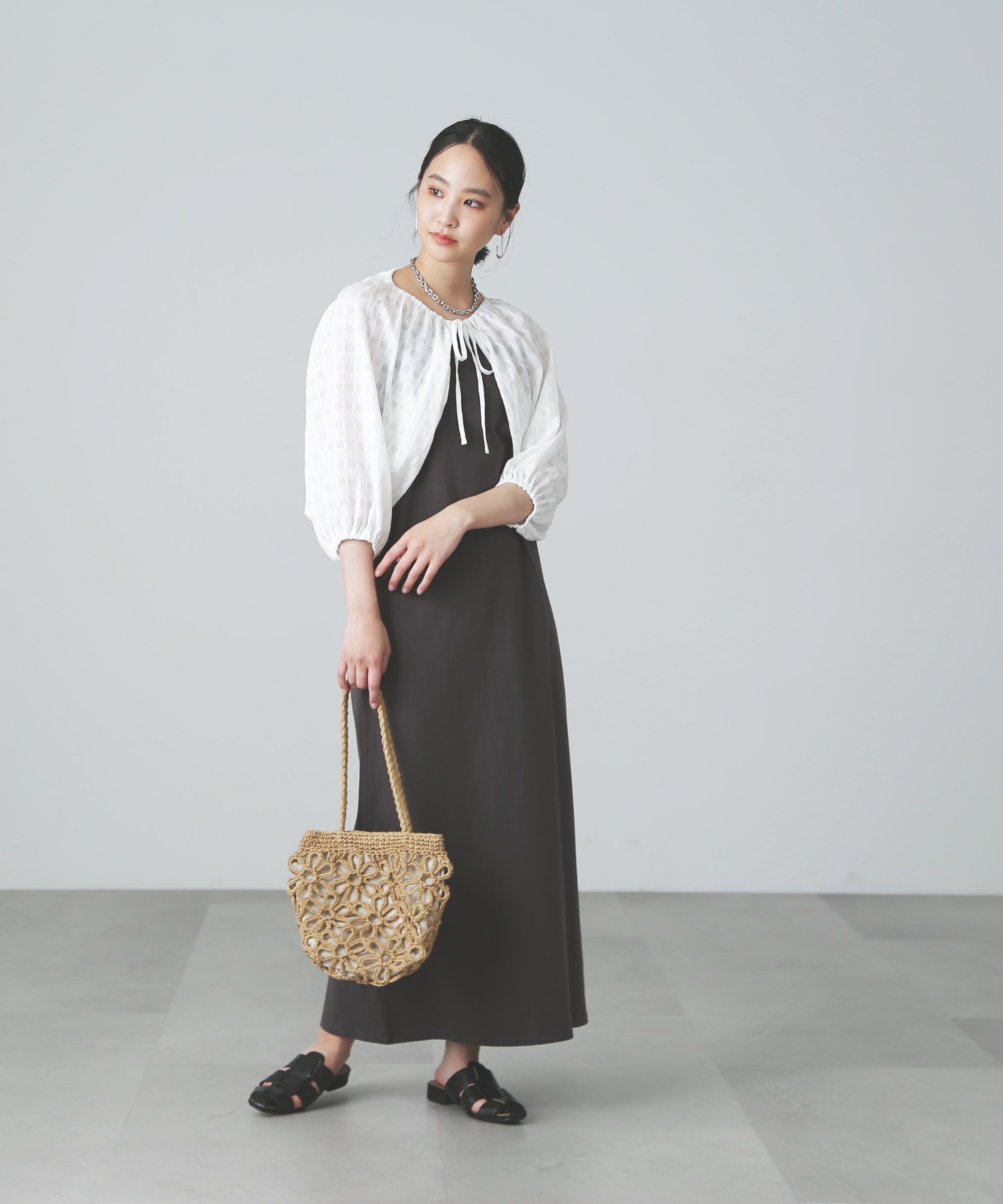  「ボリューム袖カットソーボレロ」|Tシャツ・カットソー|