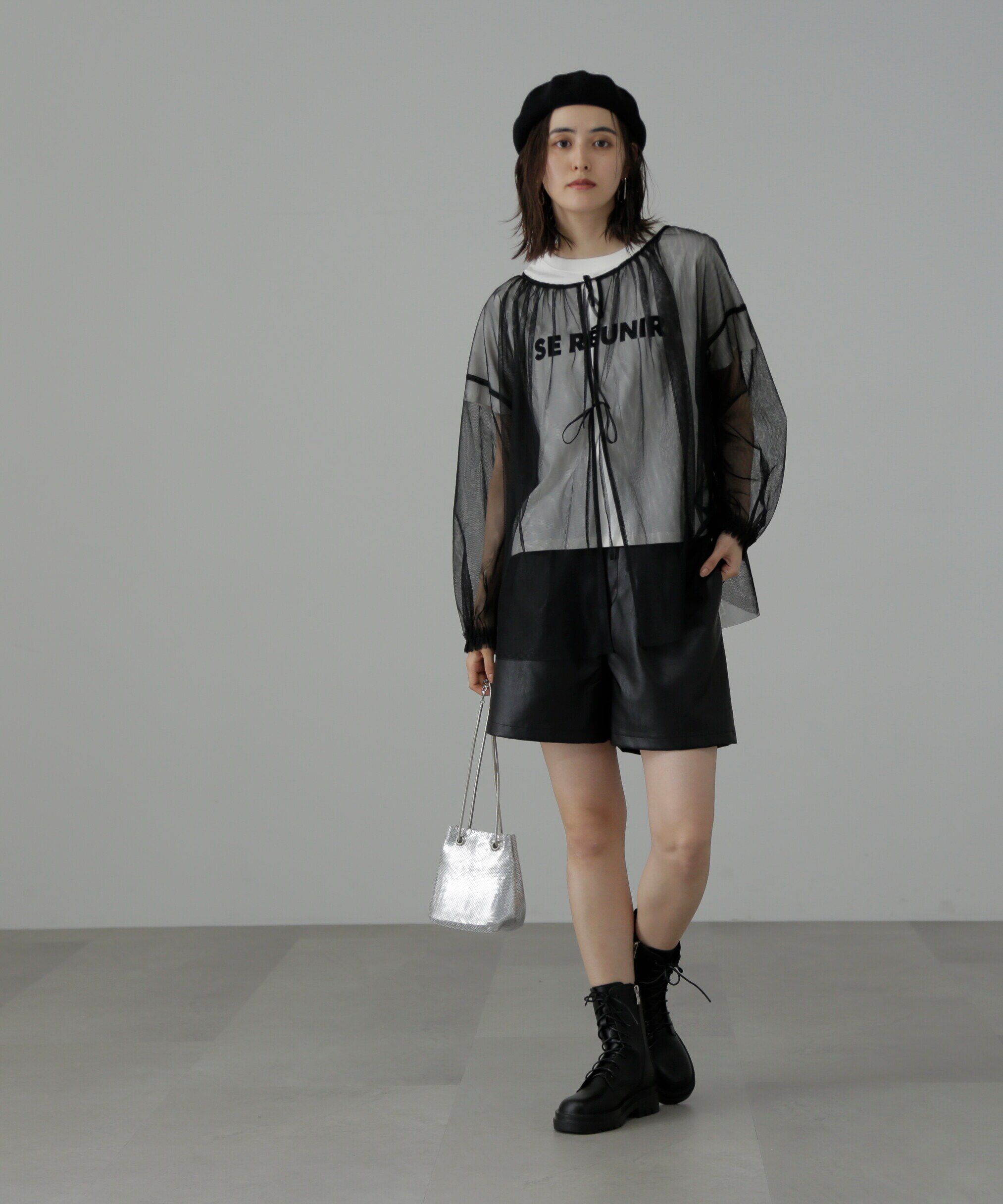  「チュール前後2Wayオーバーブラウス」|シャツ・ブラウス|