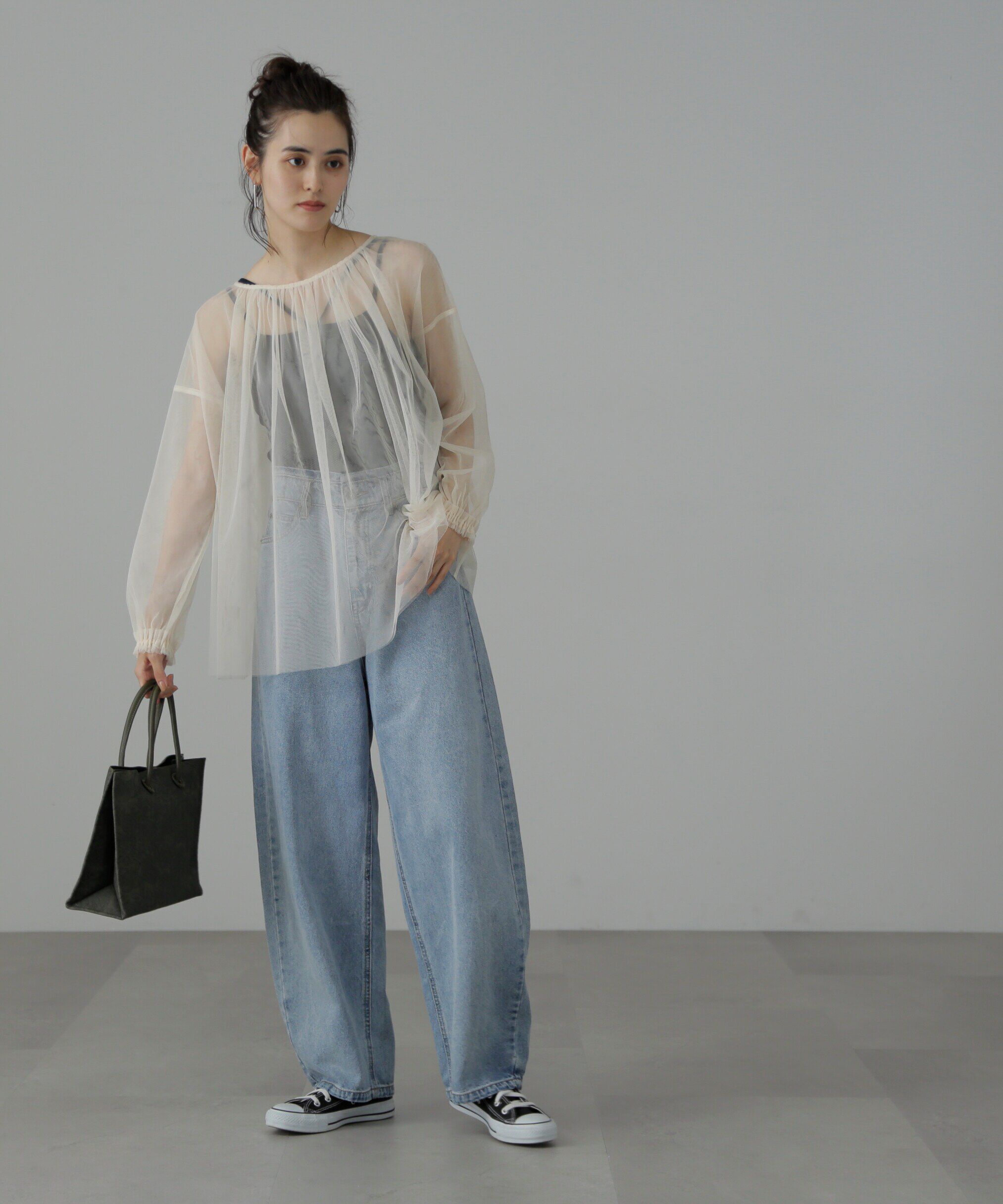  「チュール前後2Wayオーバーブラウス」|シャツ・ブラウス|