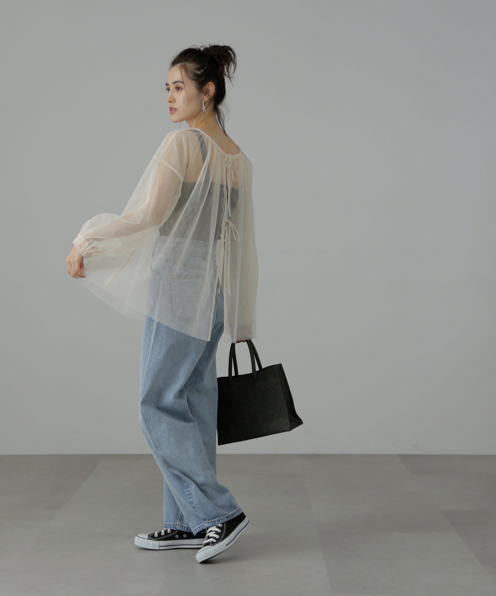  「チュール前後2Wayオーバーブラウス」|シャツ・ブラウス|