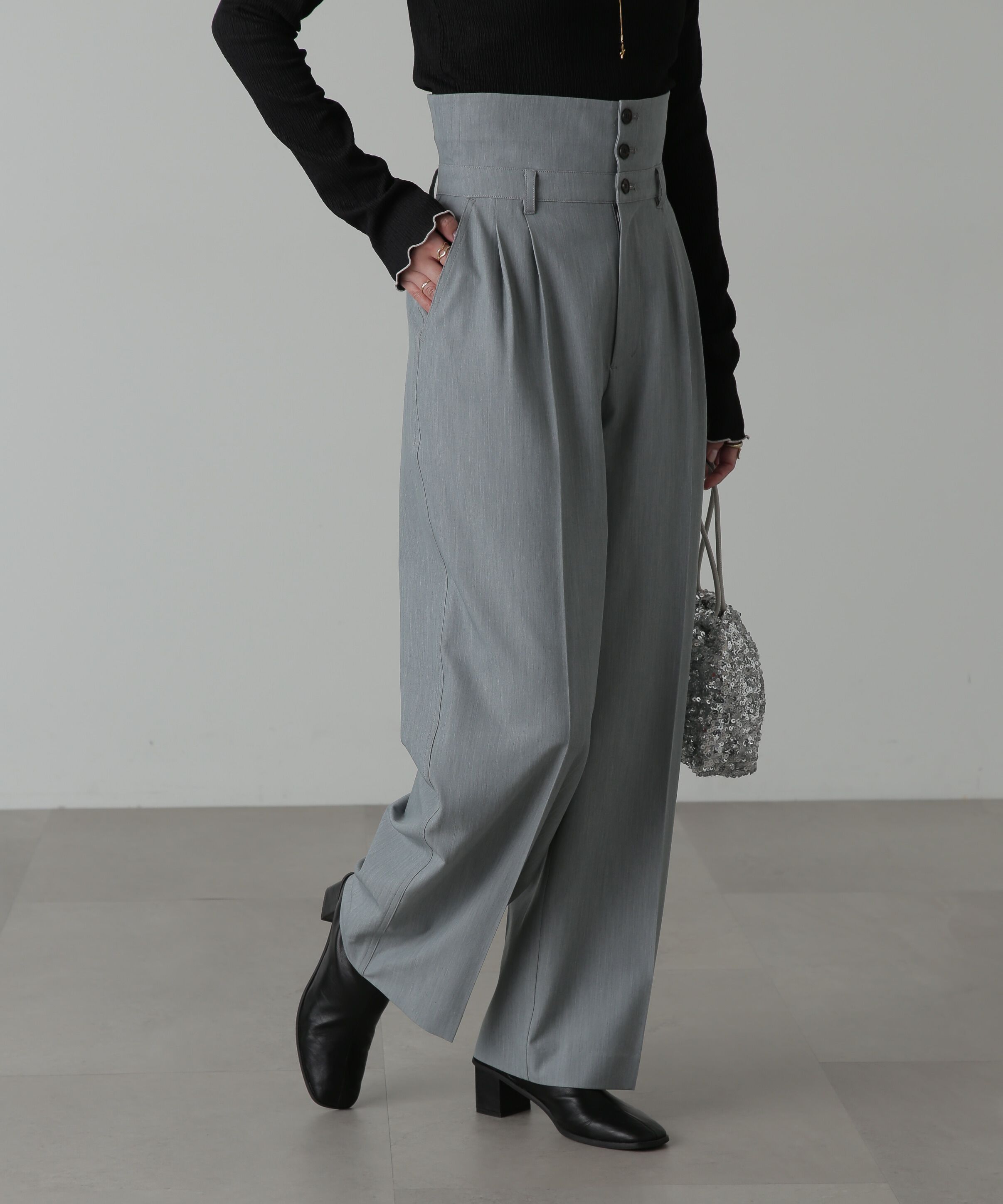  「2Wayベルト折り返しワイドパンツ」|その他|