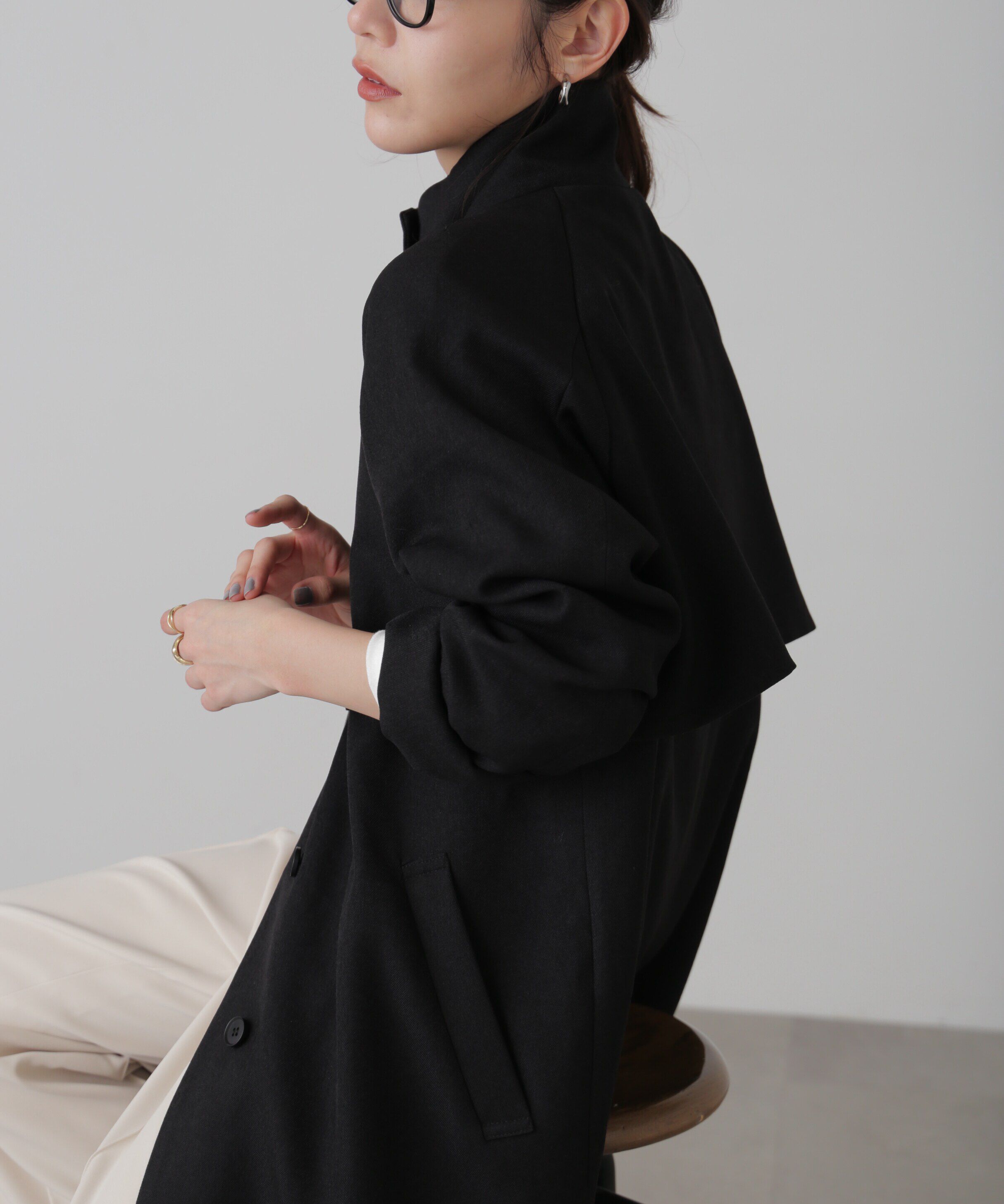  「ポリエステルツイルスタンドネックコート」|その他|