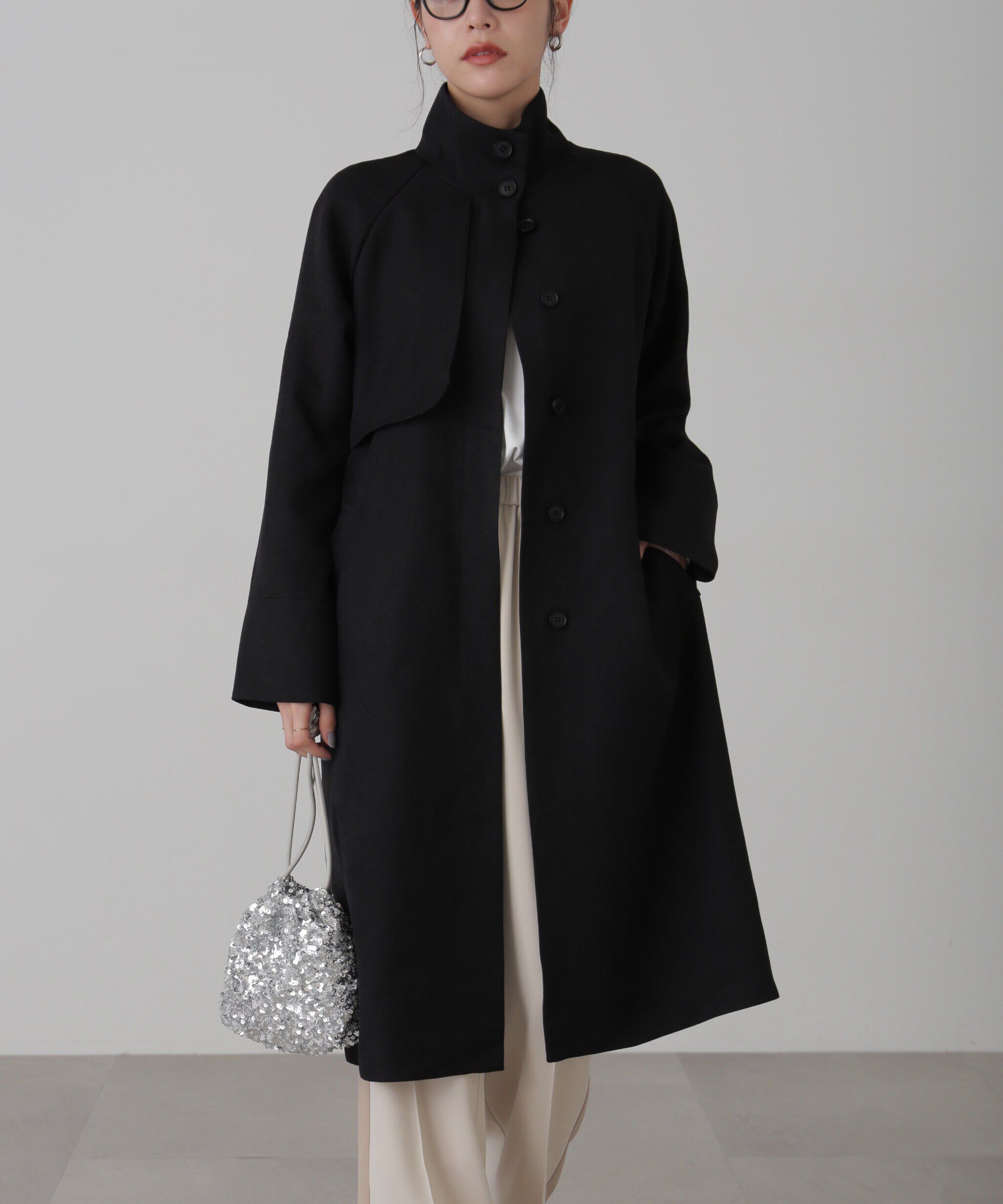  「ポリエステルツイルスタンドネックコート」|その他|