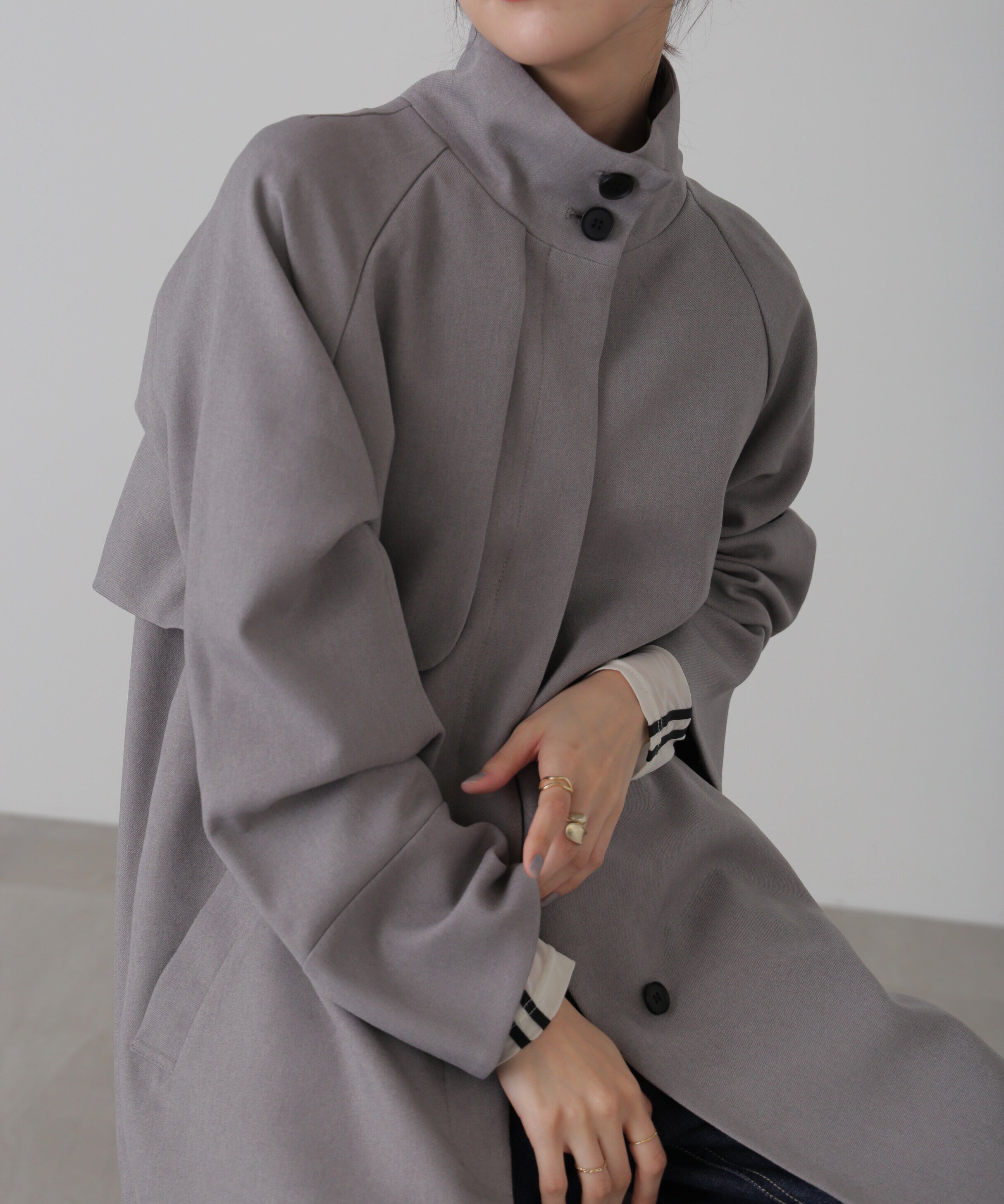  「ポリエステルツイルスタンドネックコート」|その他|