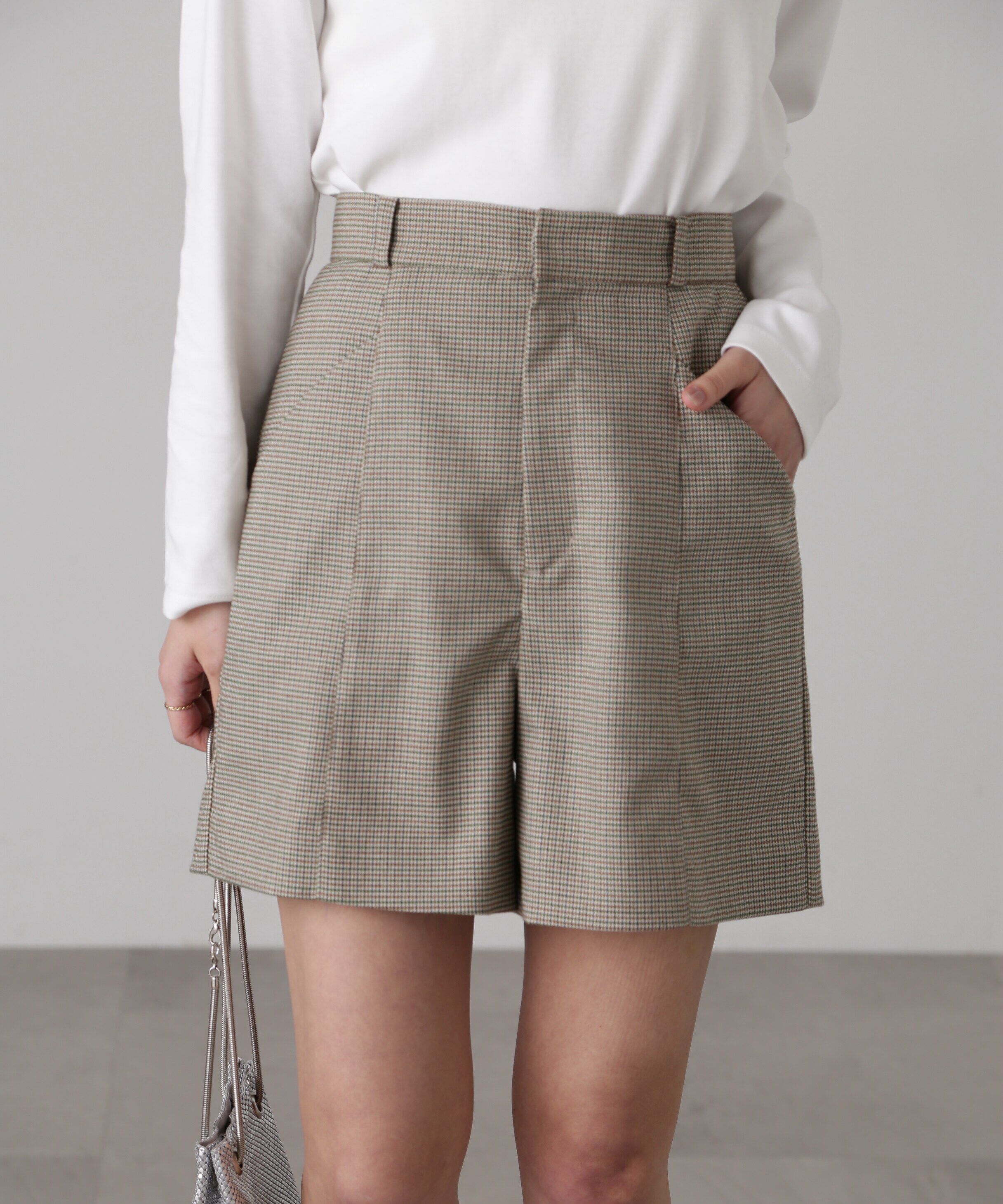  「［SET UP対応］ピンタックハイウエストショートパンツ」|その他|オフチェック1