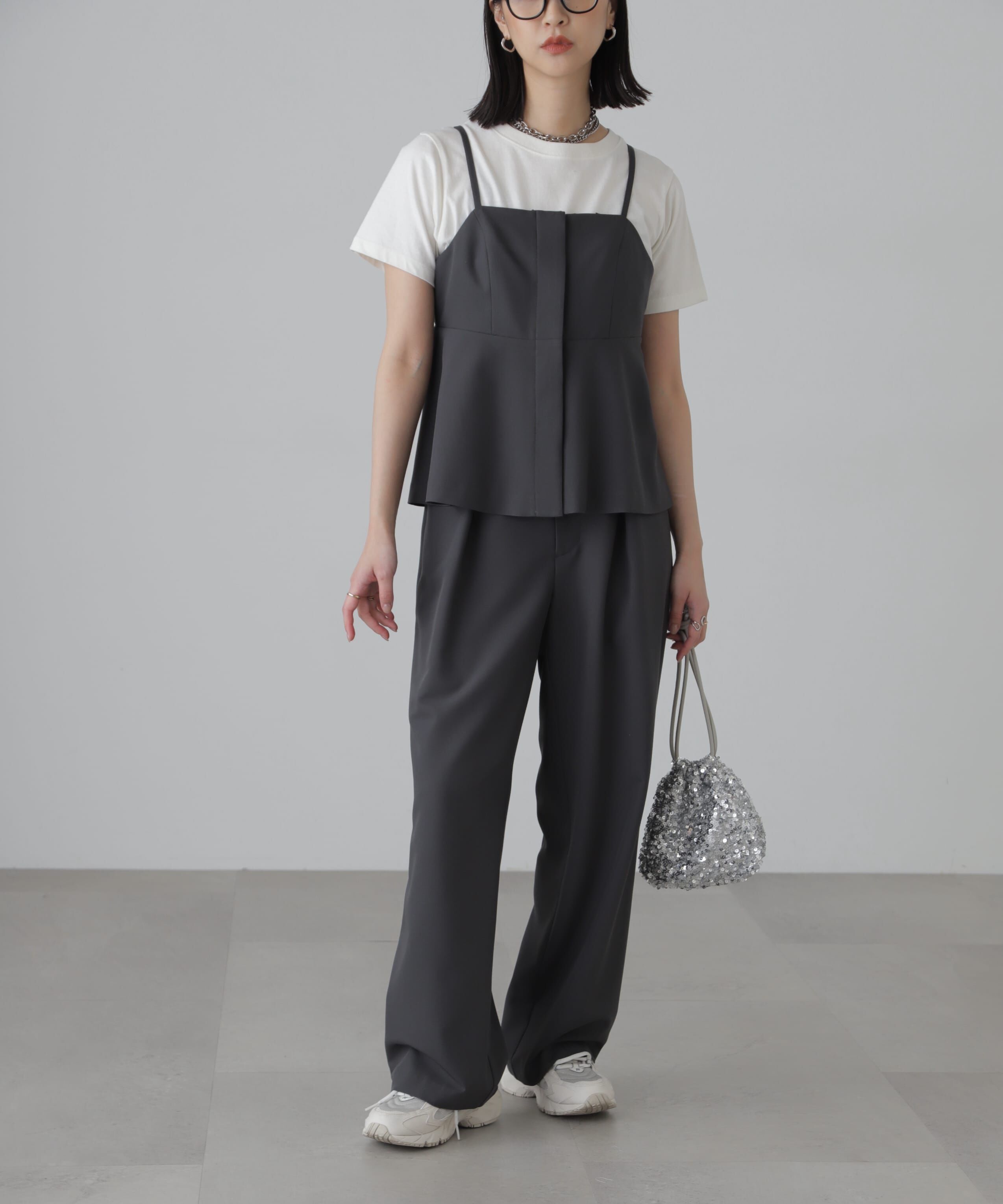  「＜セットアップ対応＞タックセミワイドパンツ」|その他|