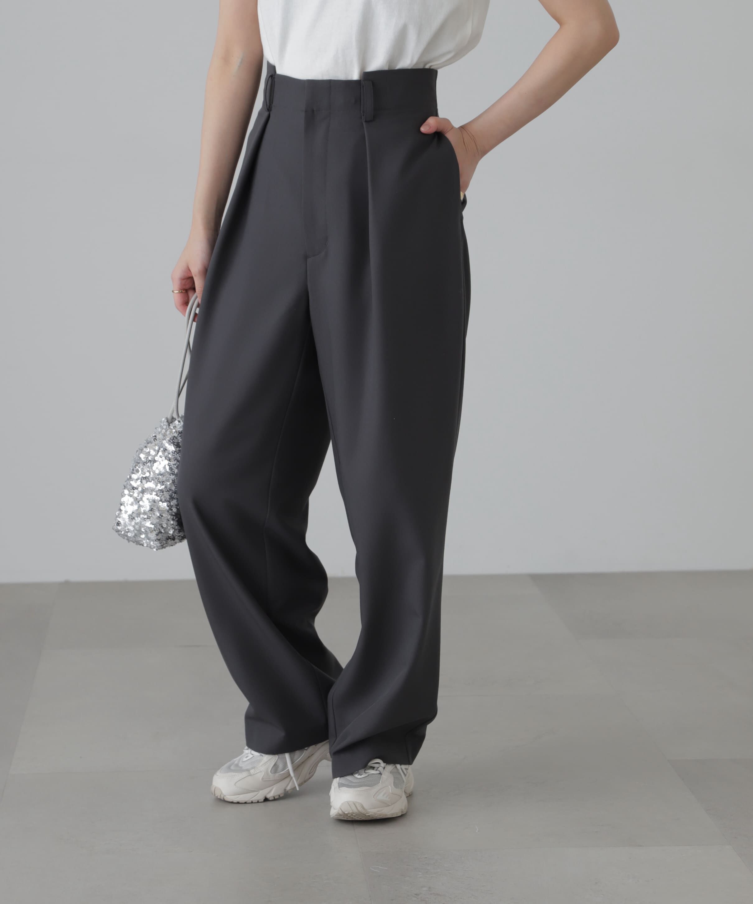  「＜セットアップ対応＞タックセミワイドパンツ」|その他|