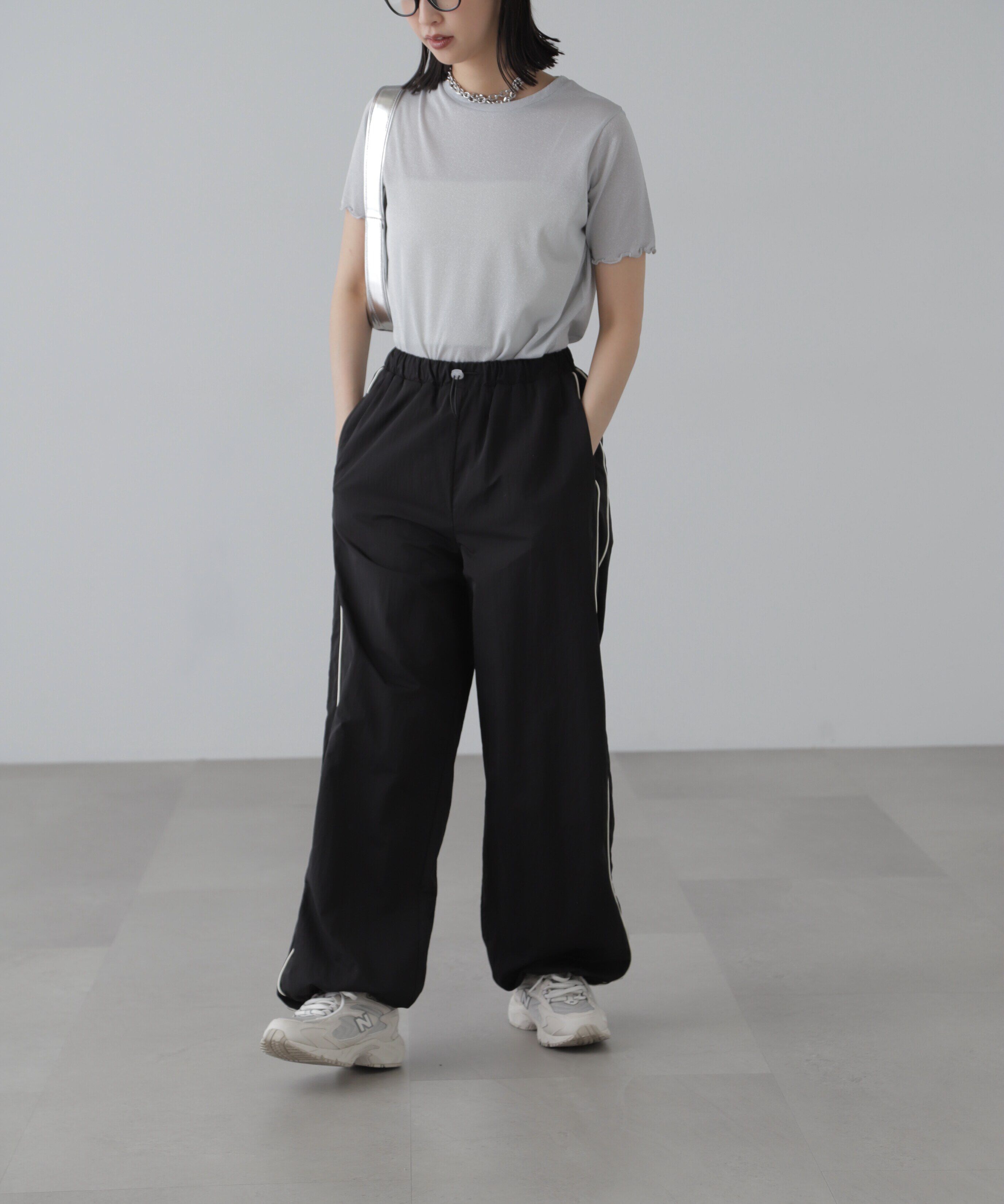  「ラメシアークルーネック半袖カットソー」|Tシャツ・カットソー|