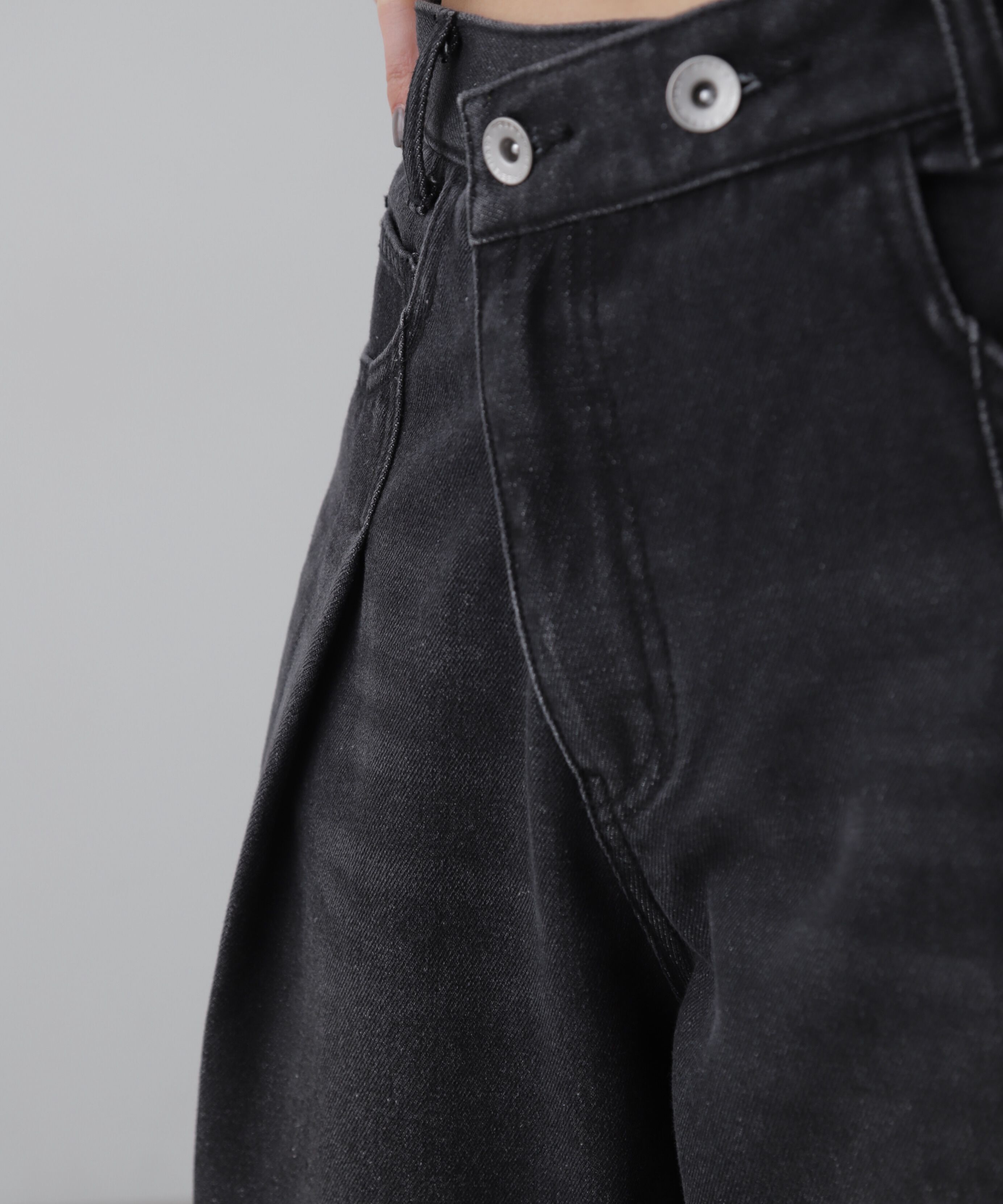  「アシメベルトタックワイドデニムパンツ」|その他|