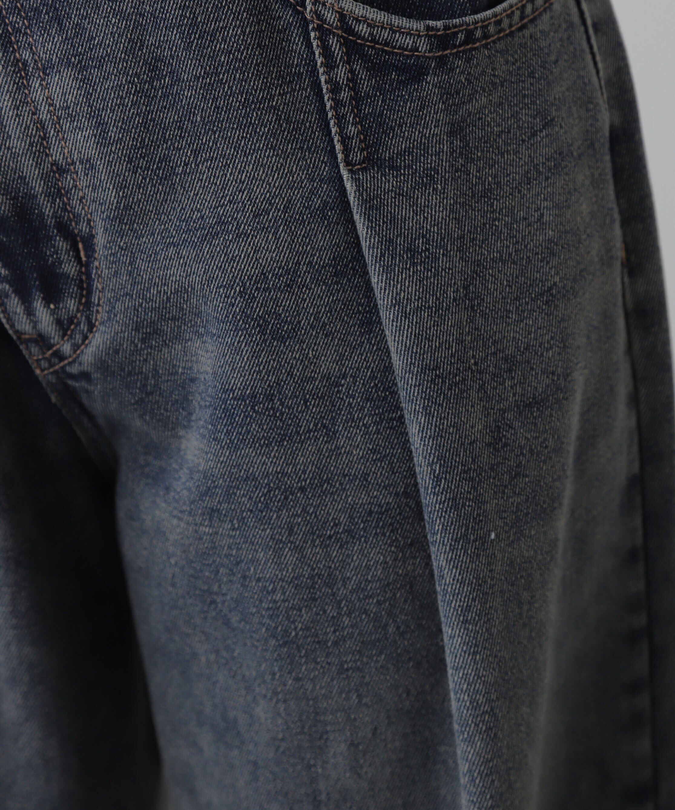  「アシメベルトタックワイドデニムパンツ」|その他|