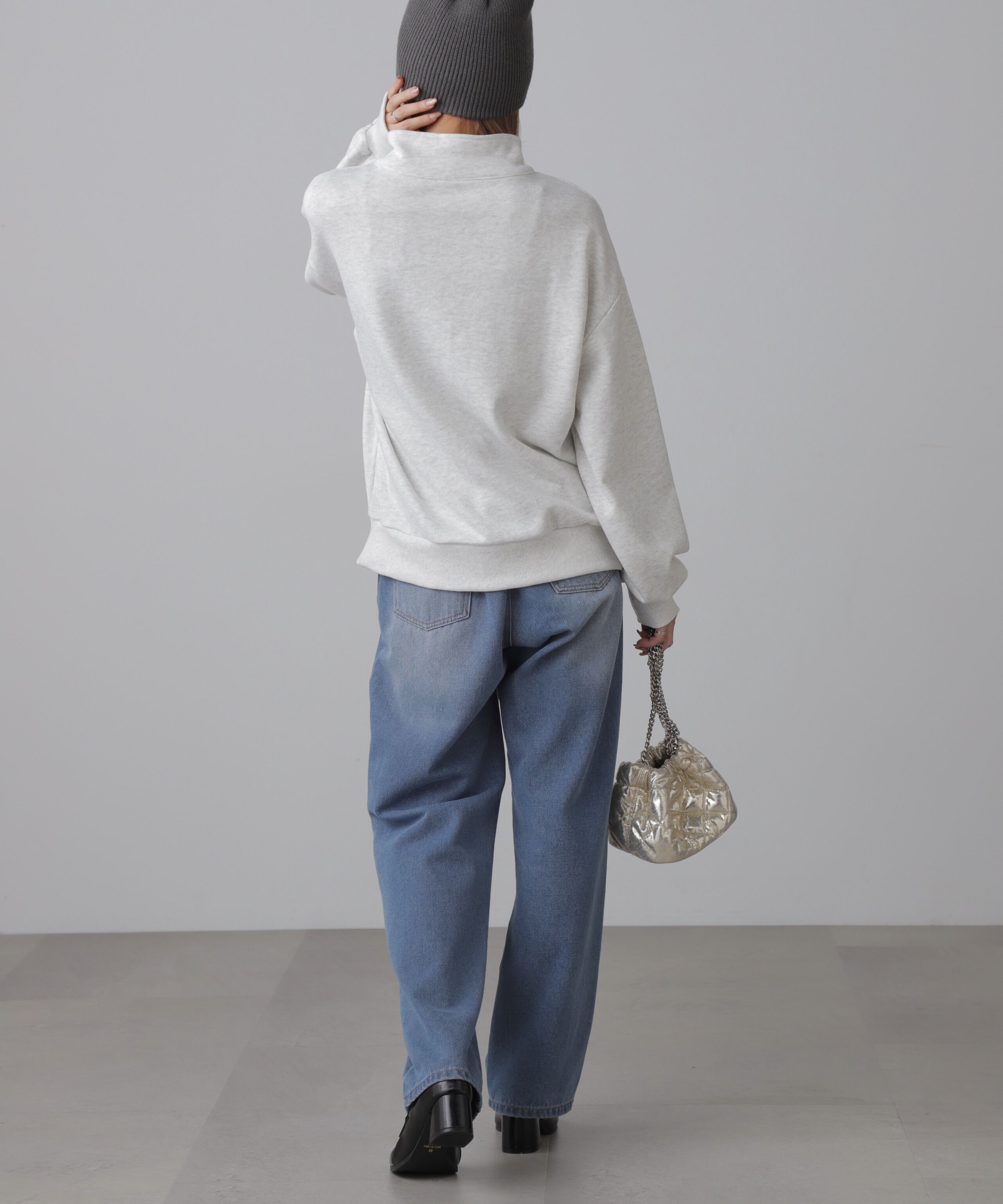  「カレッジロゴハーフジップスウェット」|Tシャツ・カットソー|