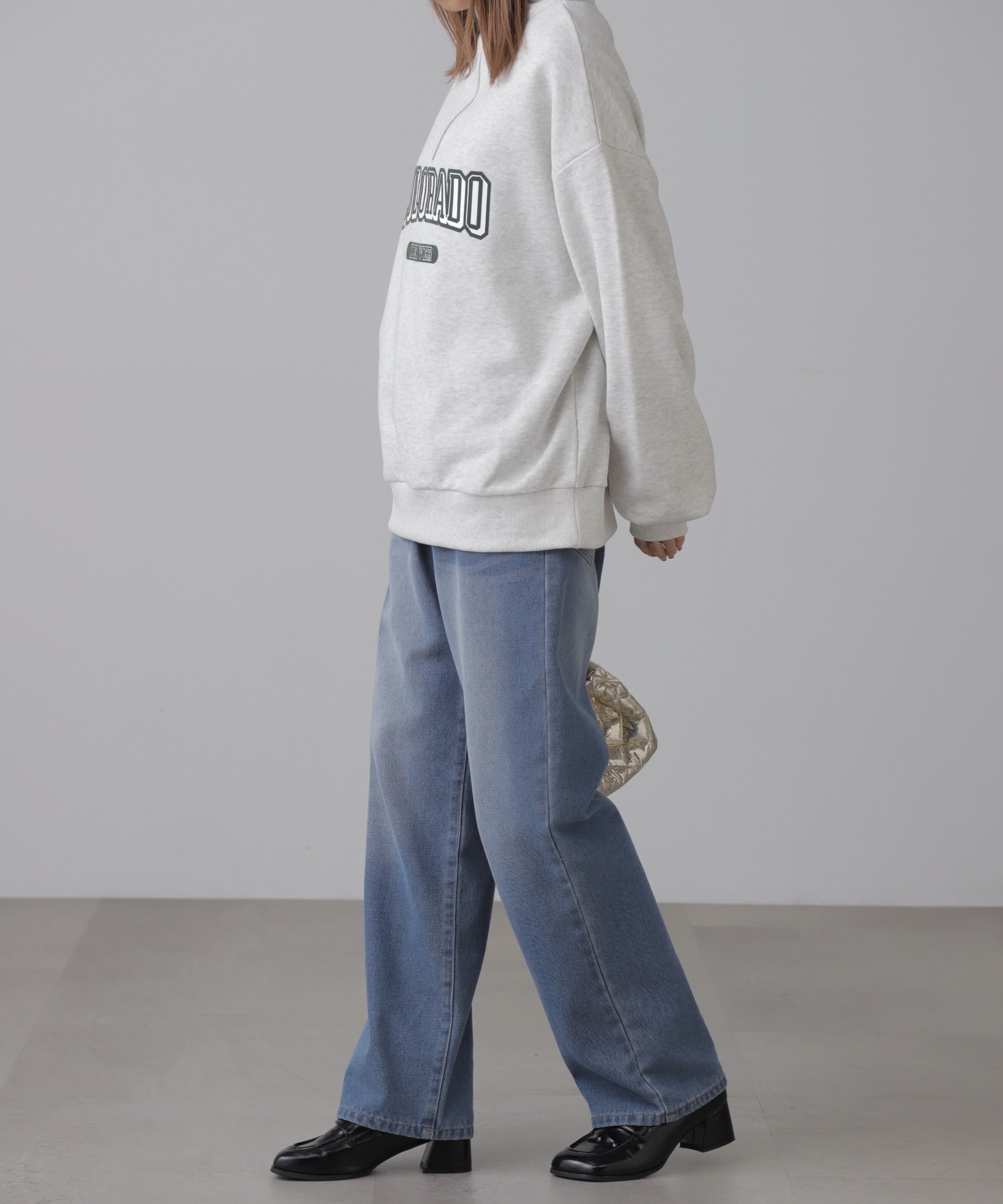  「カレッジロゴハーフジップスウェット」|Tシャツ・カットソー|