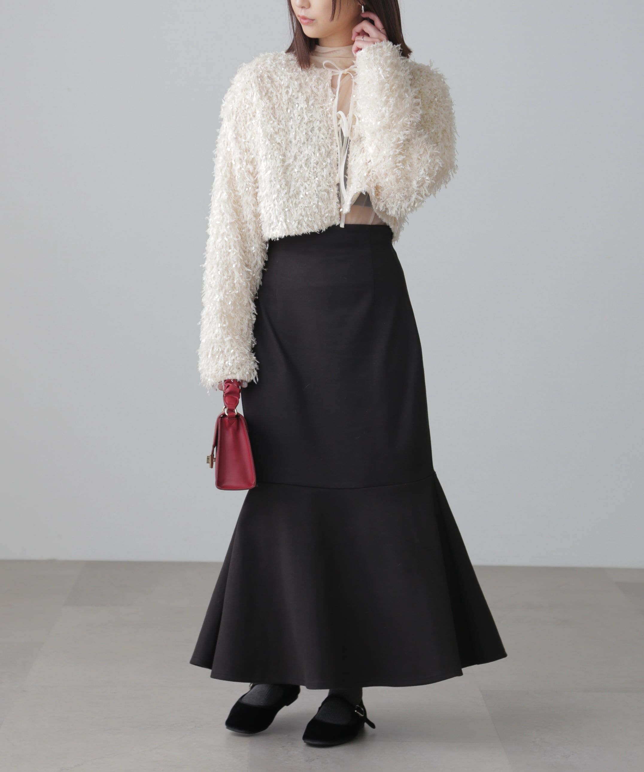 「起毛ストレッチマーメイドスカート」|スカート|