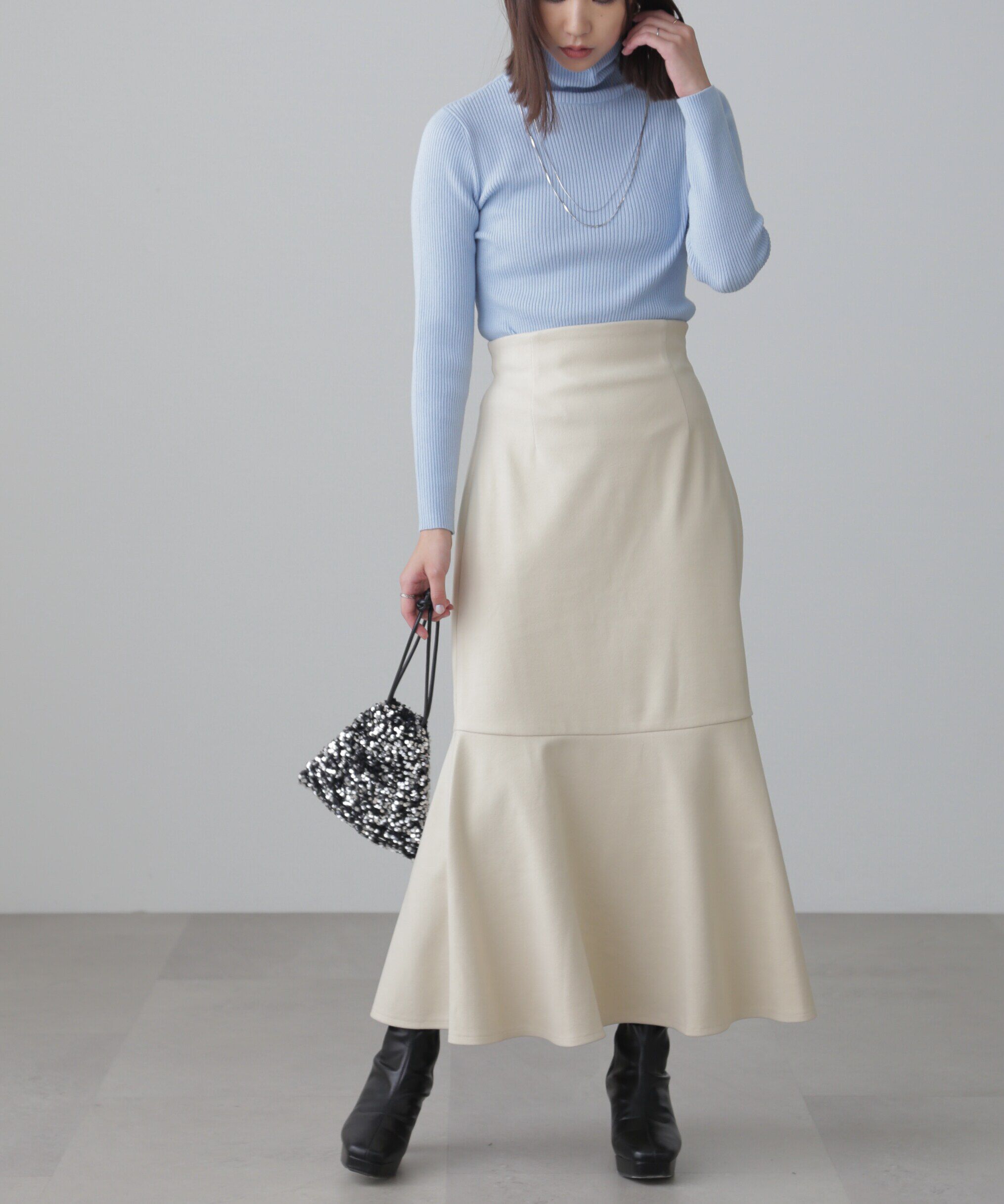  「起毛ストレッチマーメイドスカート」|スカート|