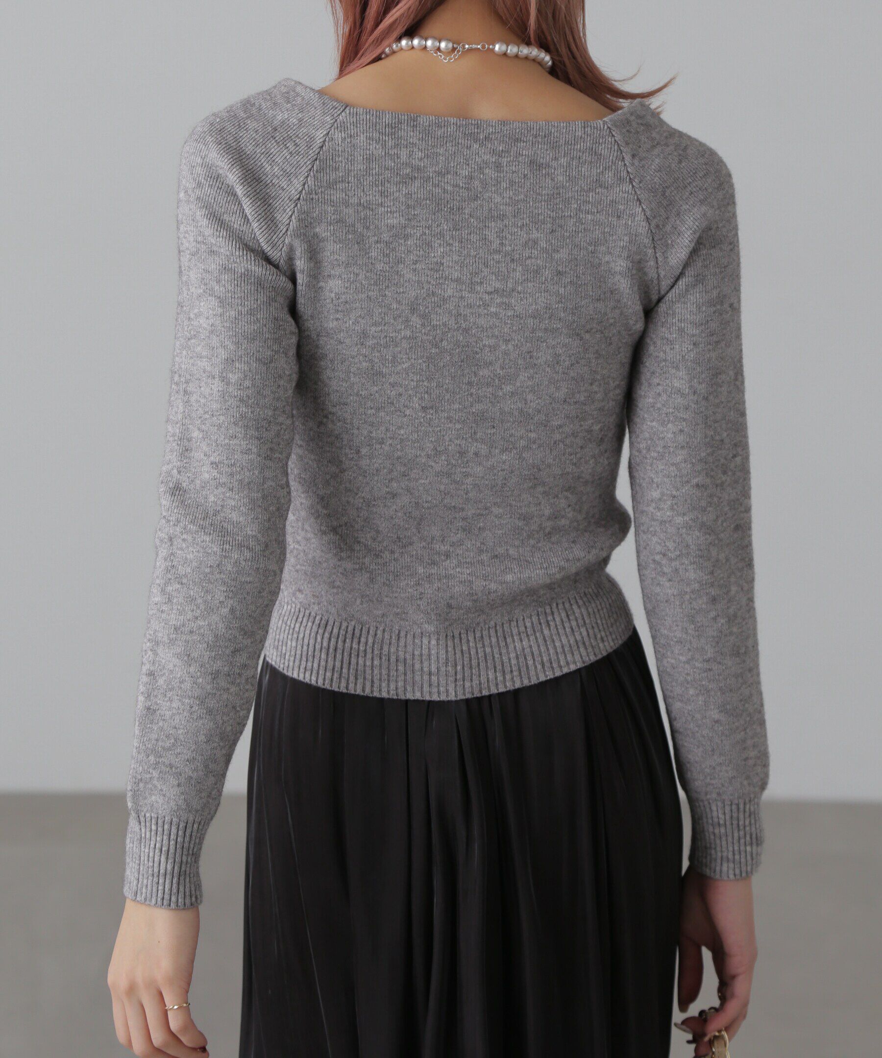  「スクエアネックコンパクトニット」|ニット・セーター|