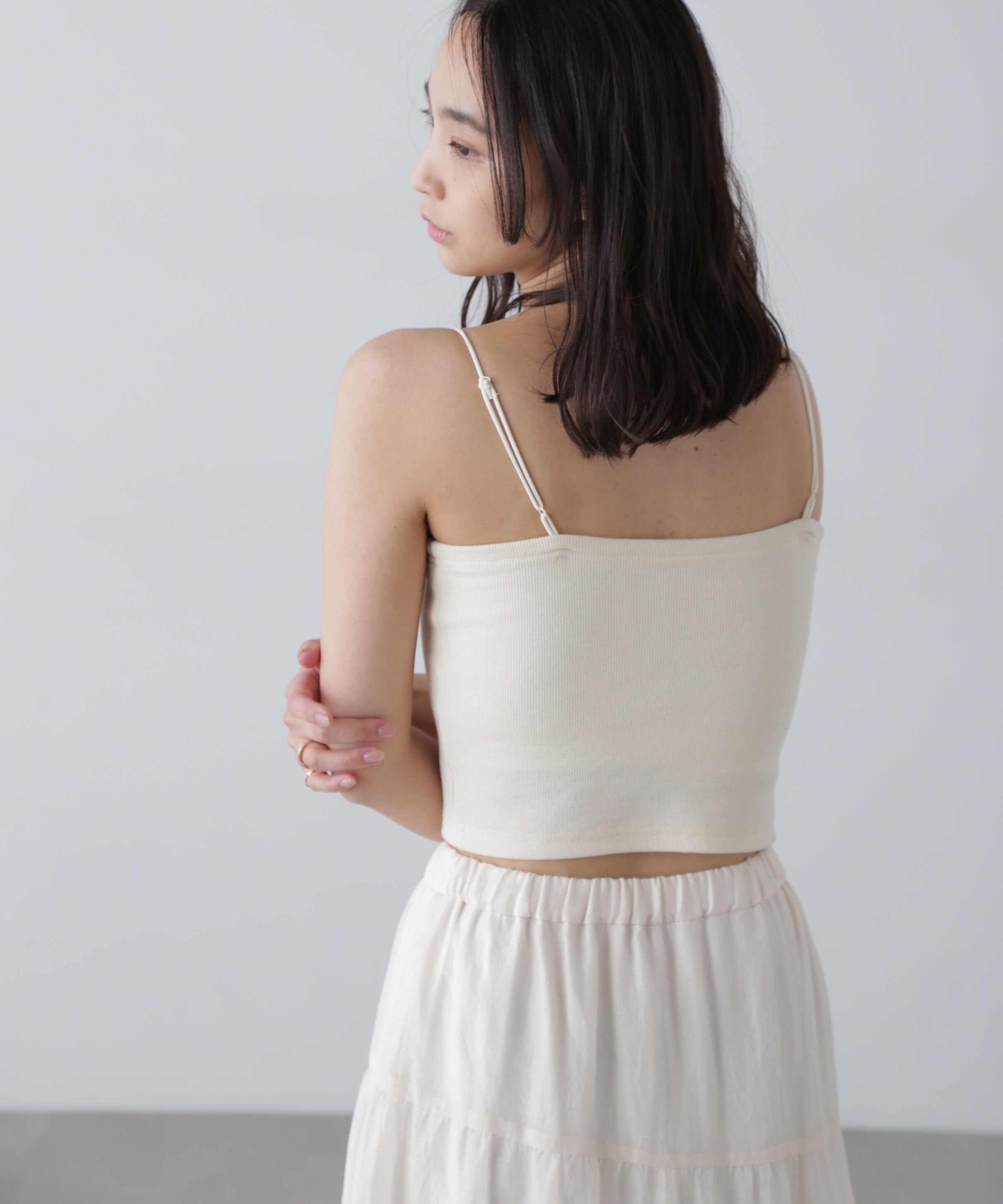  「カップ付きショート丈キャミソール」|Tシャツ・カットソー|