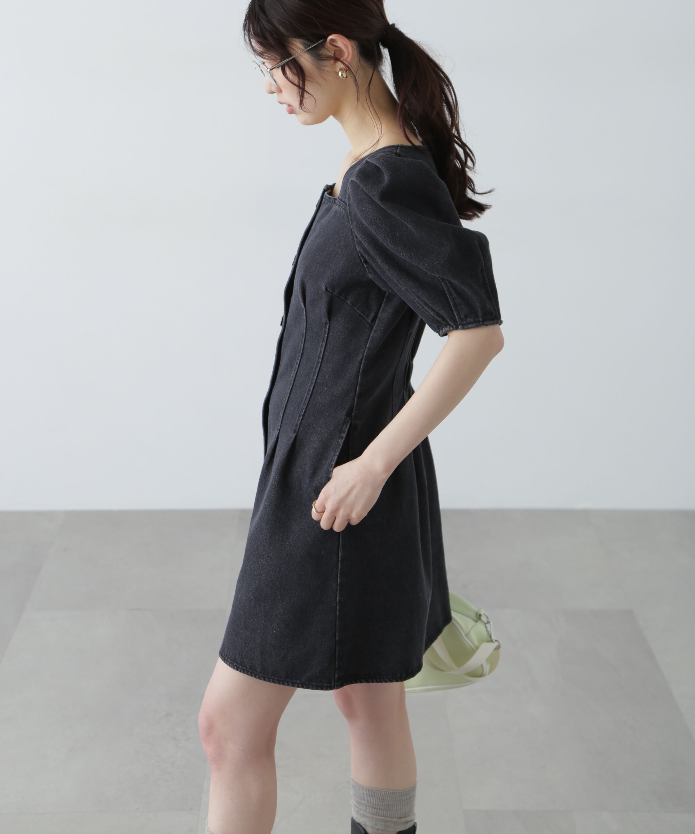  「デニムミニワンピース」|ワンピース|