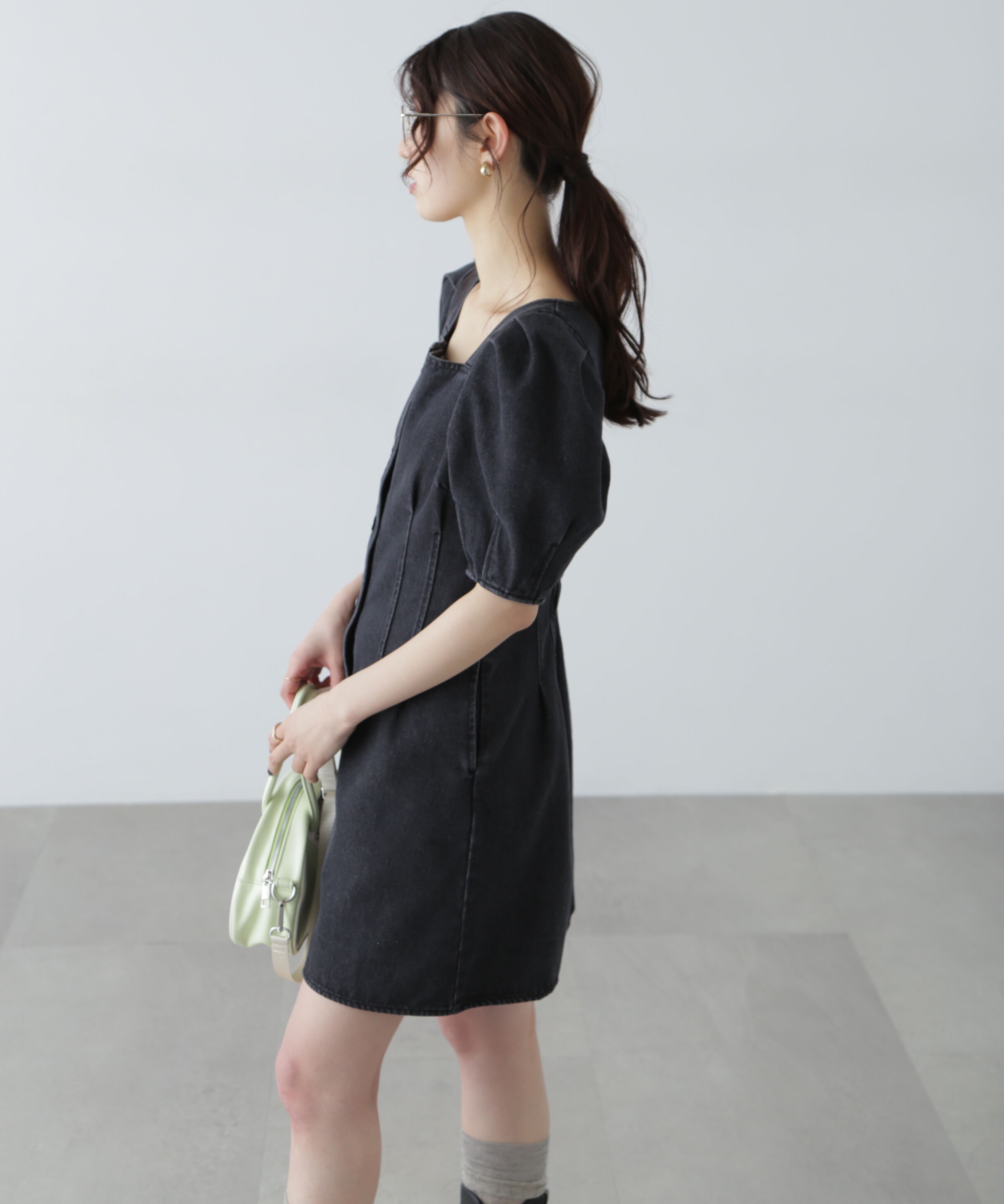  「デニムミニワンピース」|ワンピース|
