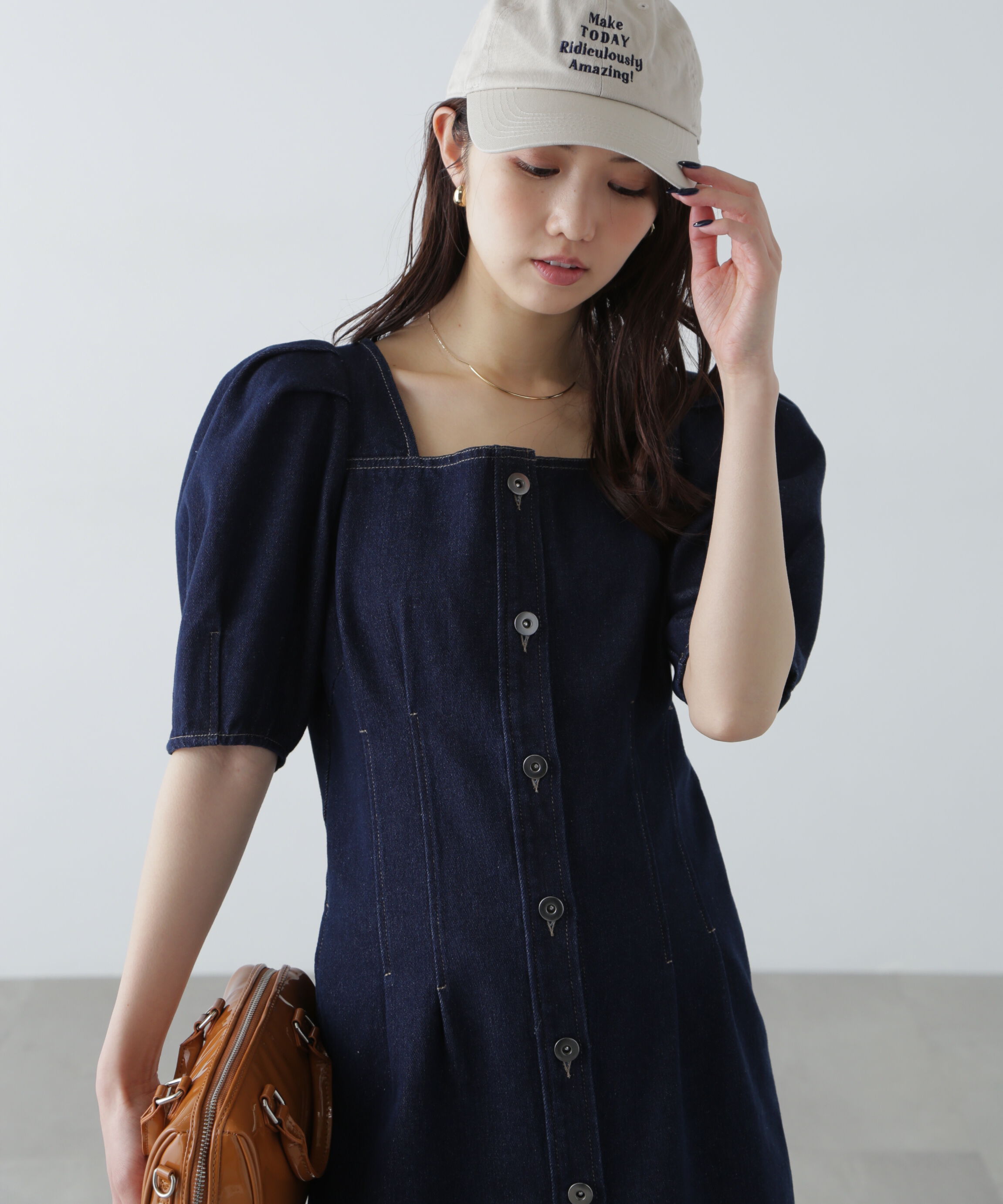  「デニムミニワンピース」|ワンピース|