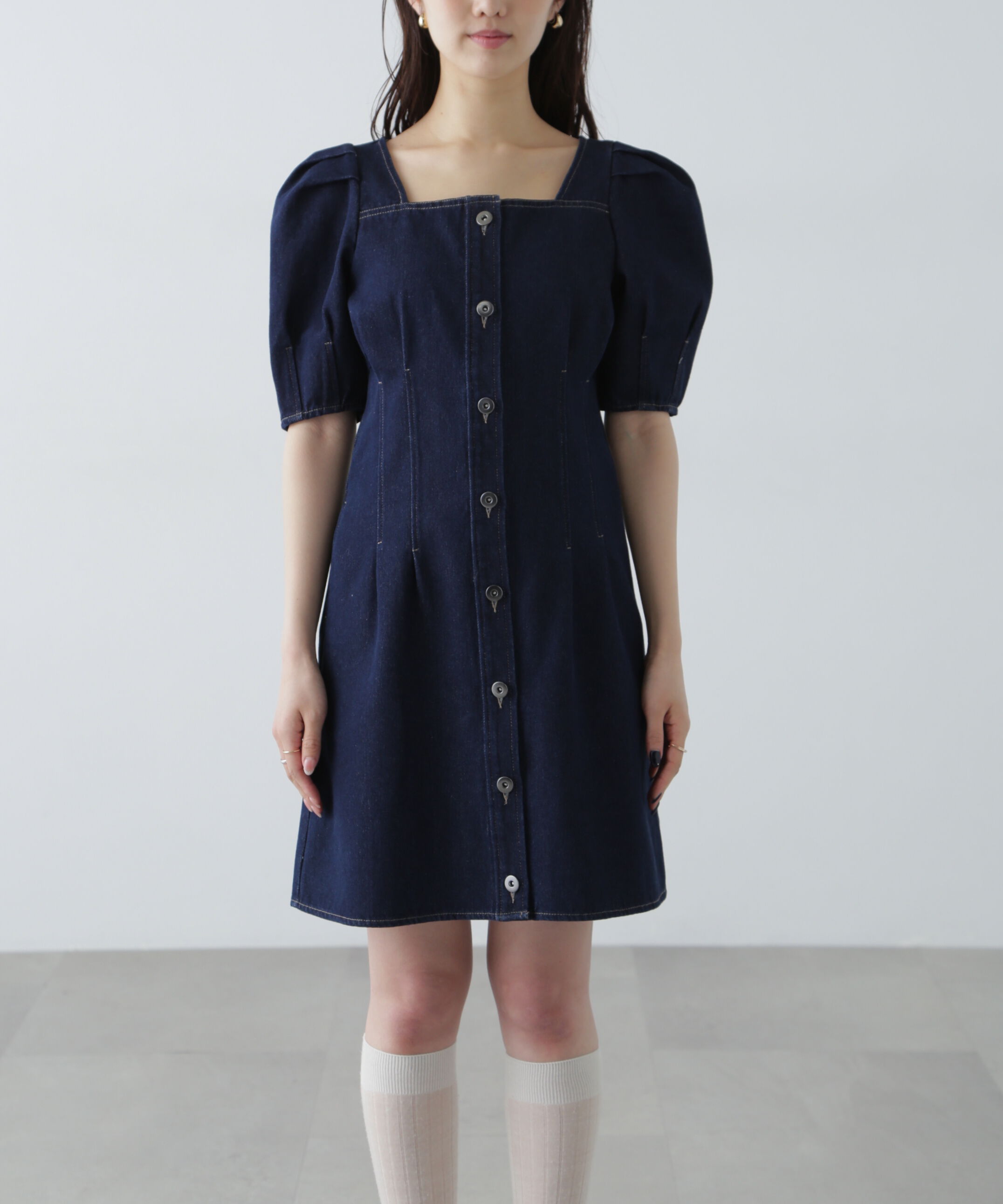  「デニムミニワンピース」|ワンピース|