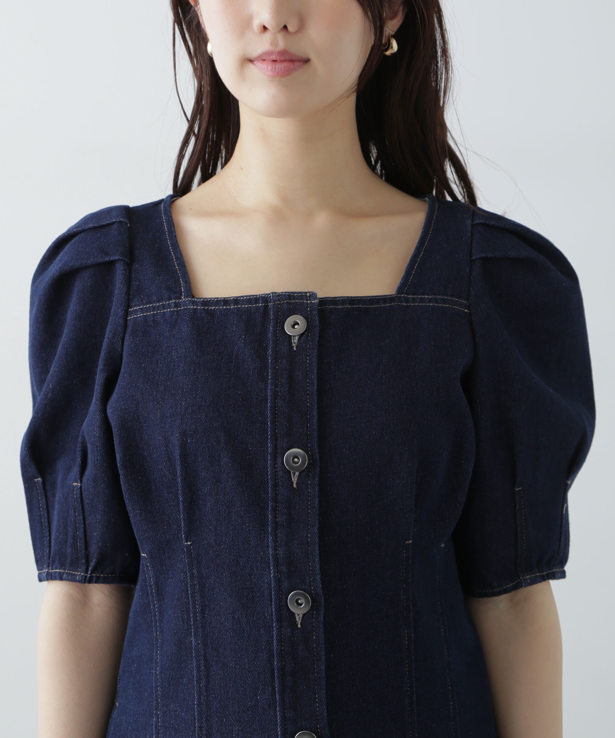  「デニムミニワンピース」|ワンピース|