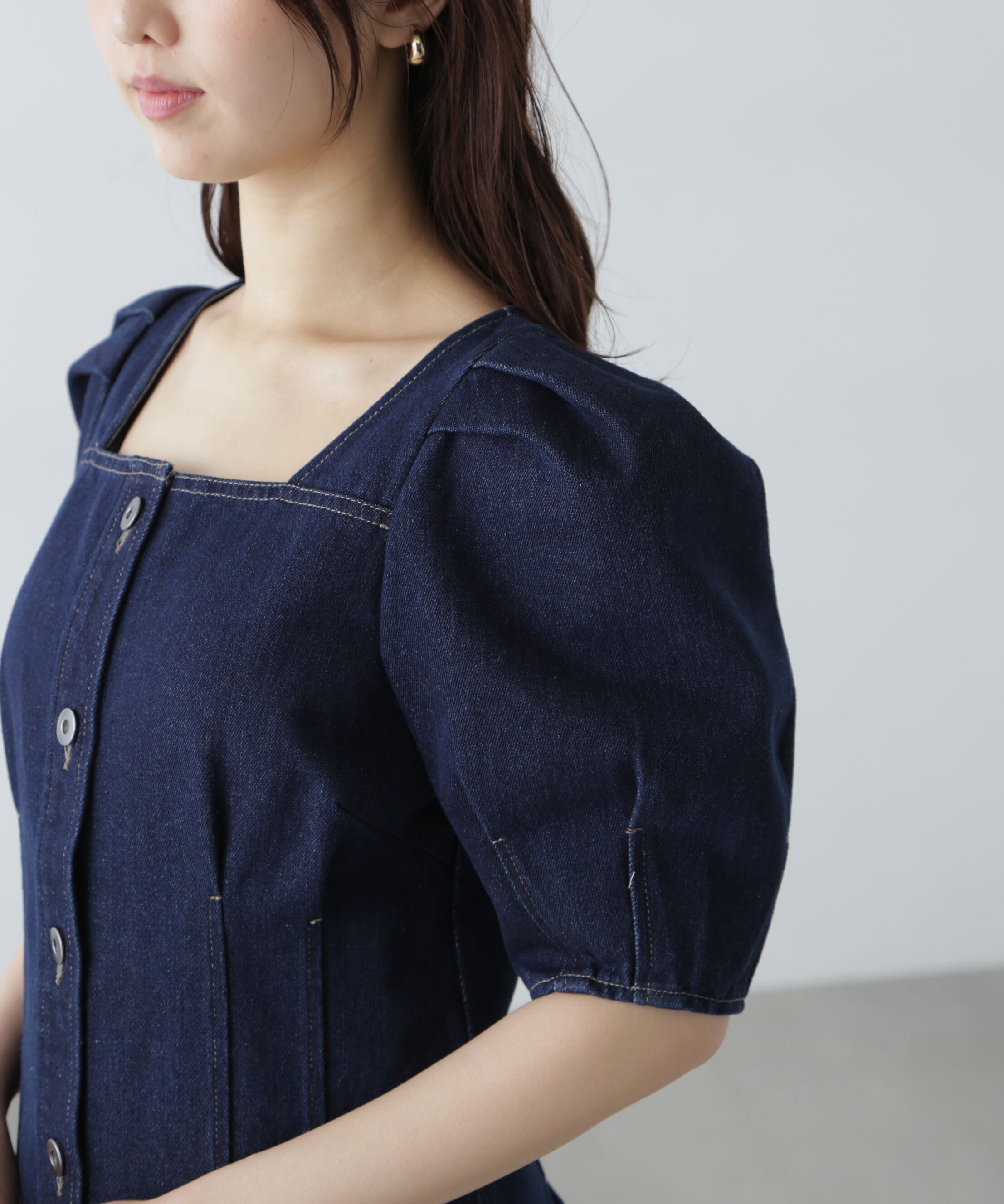  「デニムミニワンピース」|ワンピース|