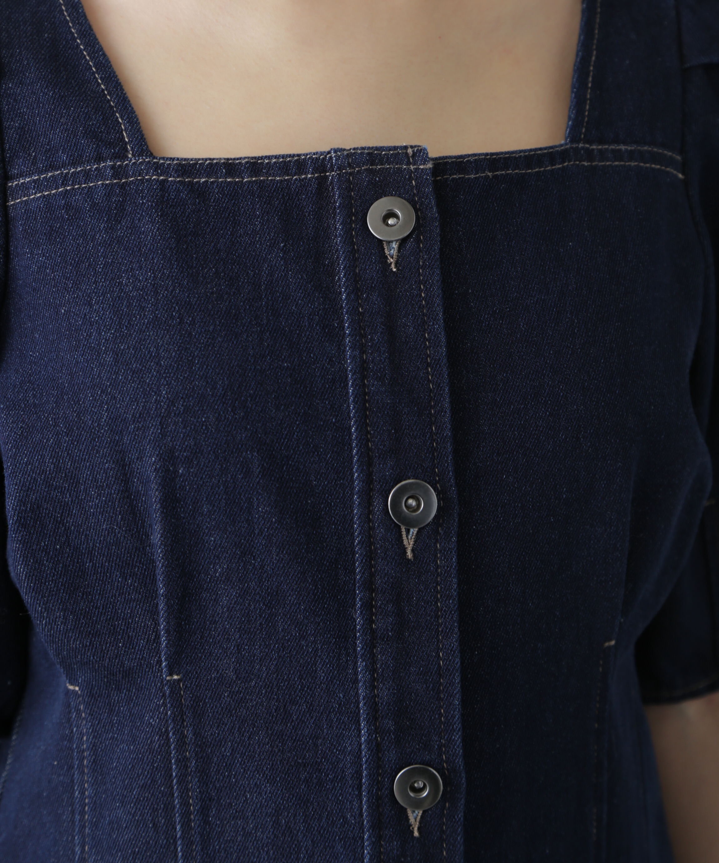  「デニムミニワンピース」|ワンピース|