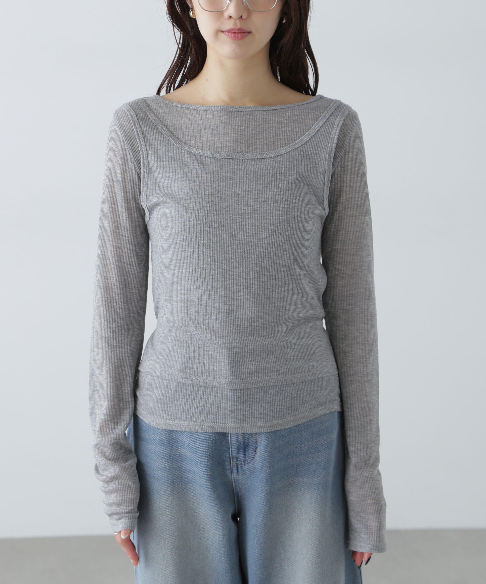  「シアーテレコレイヤードカットソー」|Tシャツ・カットソー|