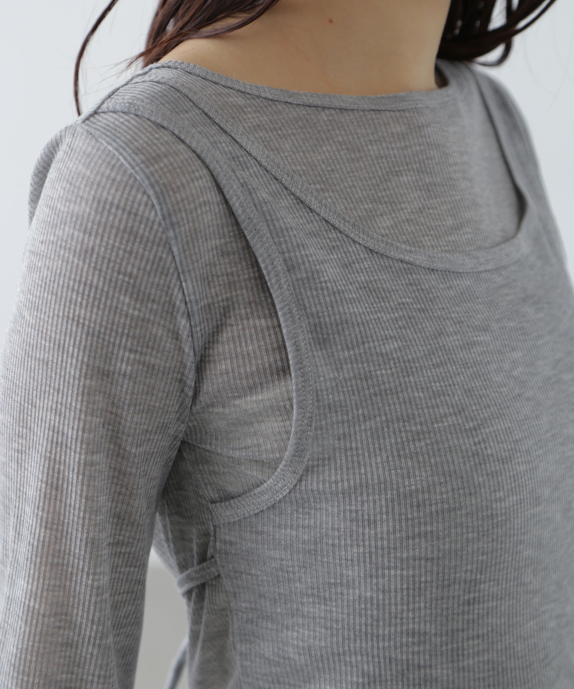  「シアーテレコレイヤードカットソー」|Tシャツ・カットソー|
