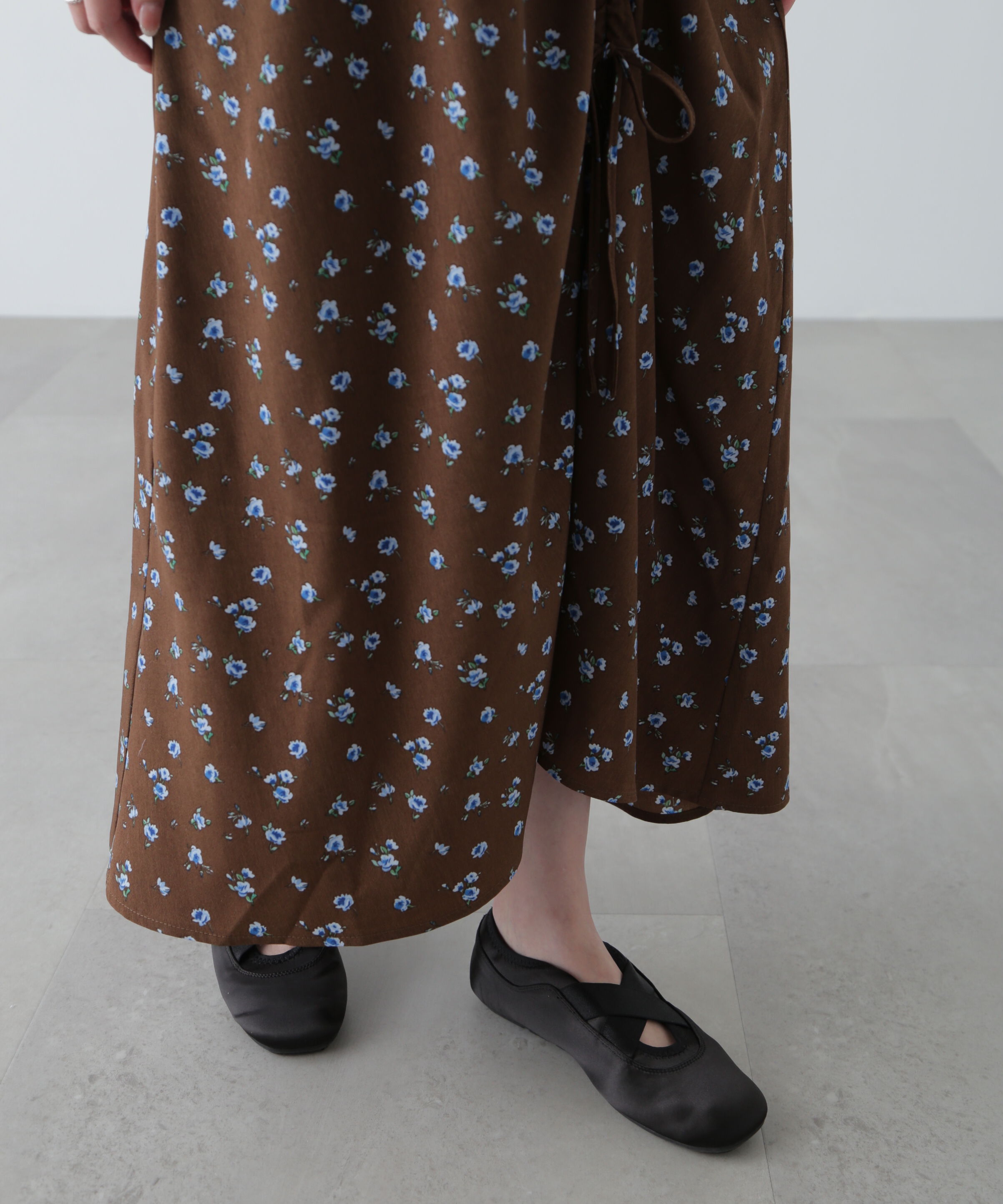  「フラワープリントパフスリーブワンピース」|ワンピース|