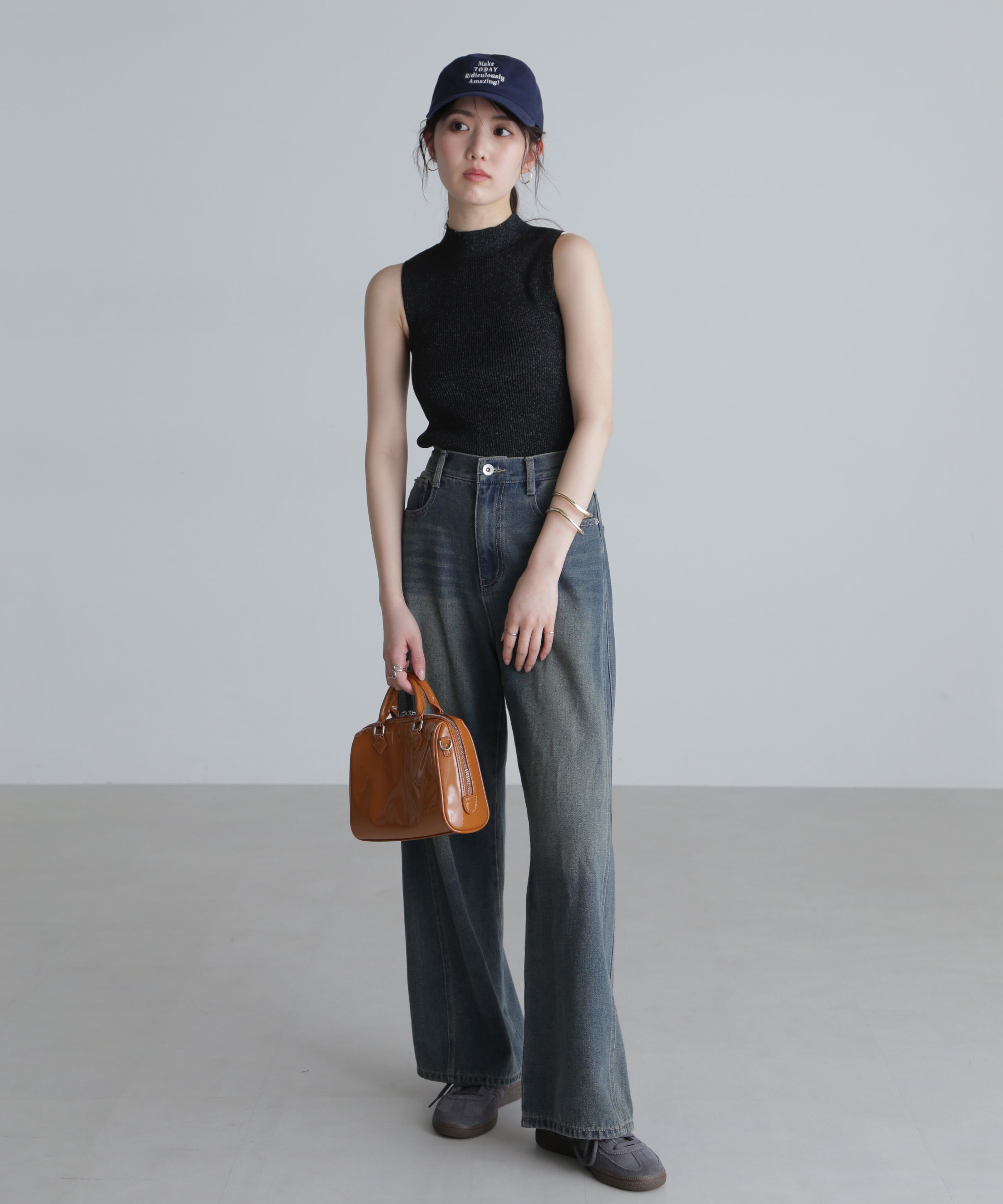  「ラメノースリーブニット」|ニット・セーター|