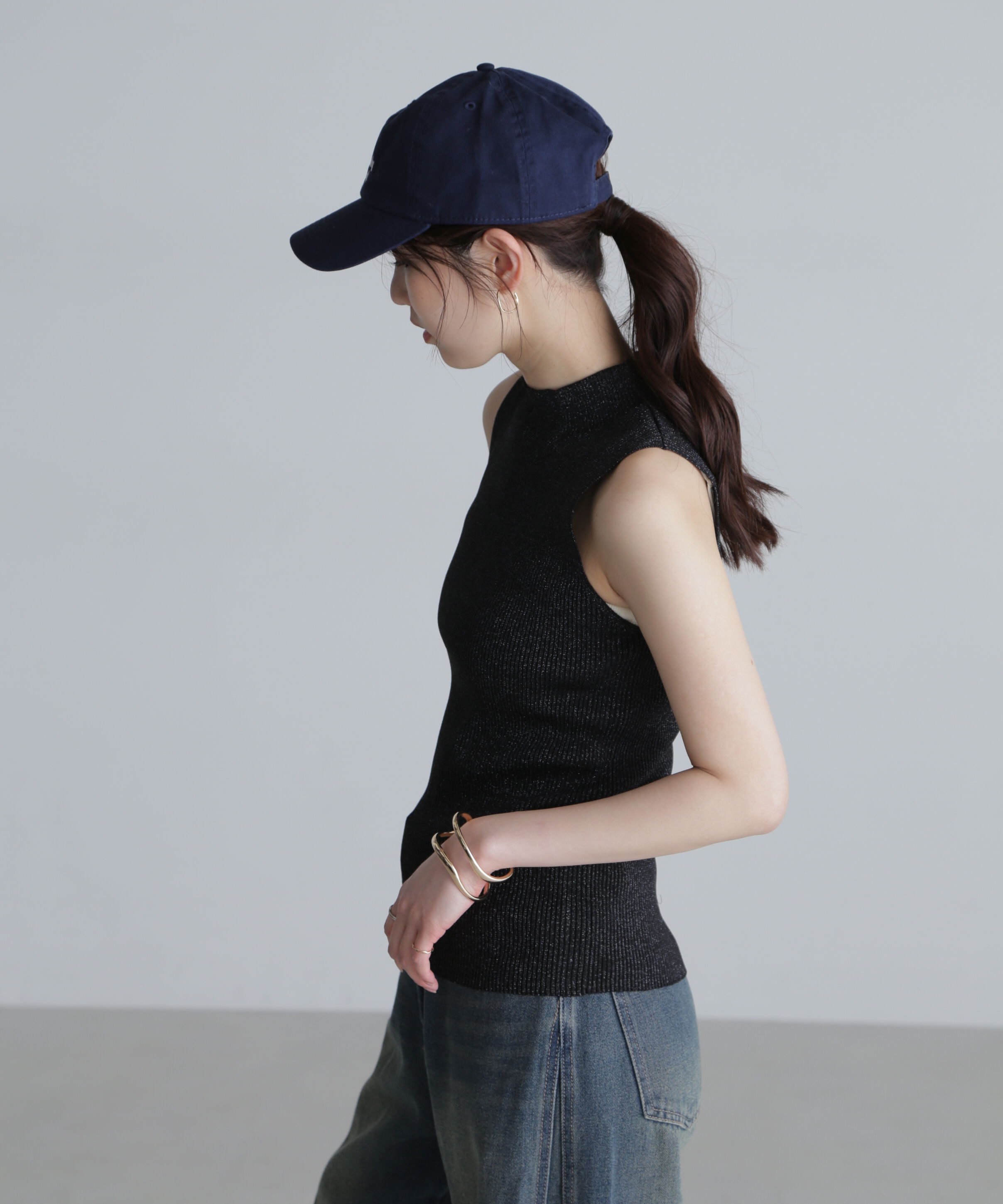  「ラメノースリーブニット」|ニット・セーター|