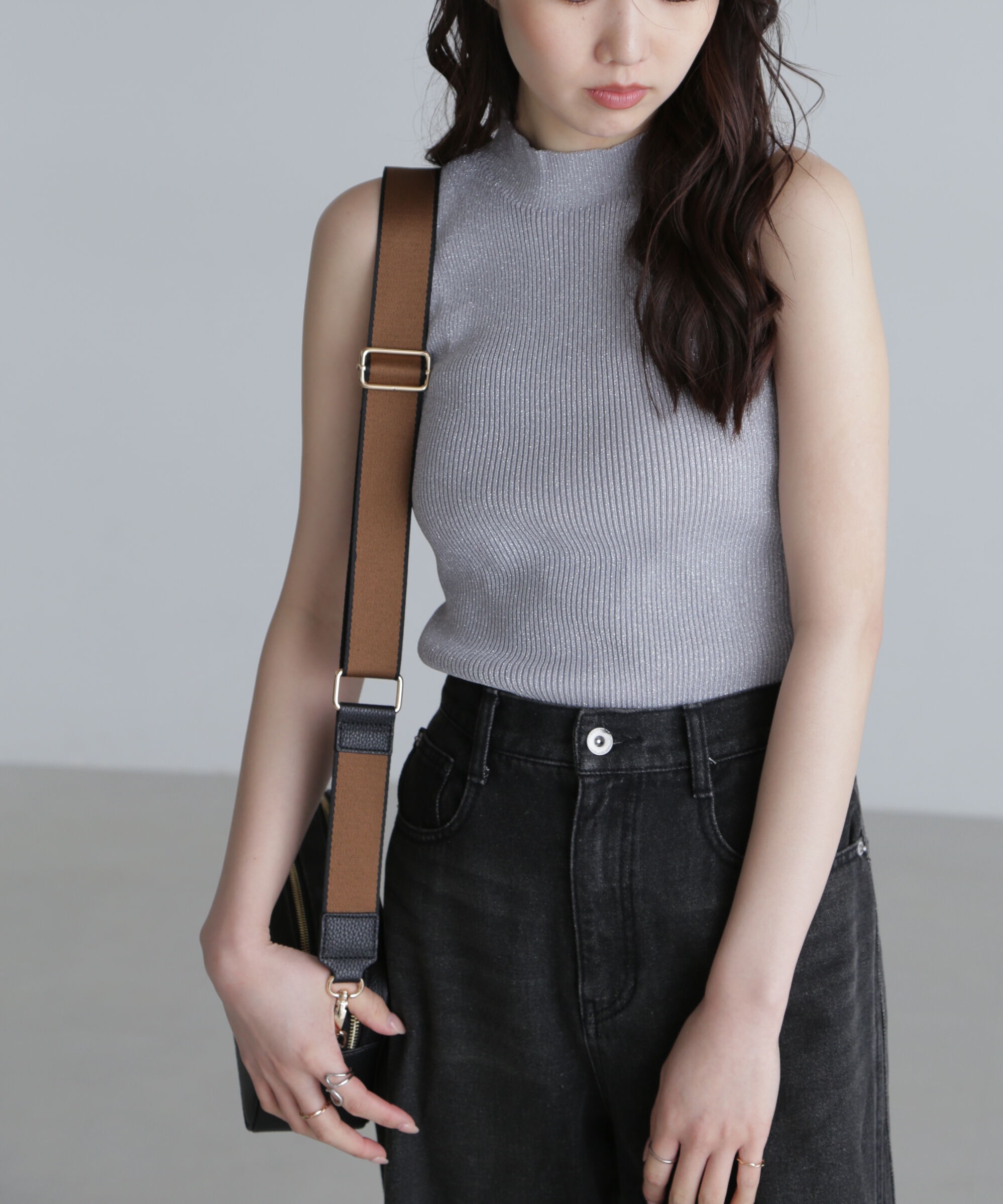  「ラメノースリーブニット」|ニット・セーター|