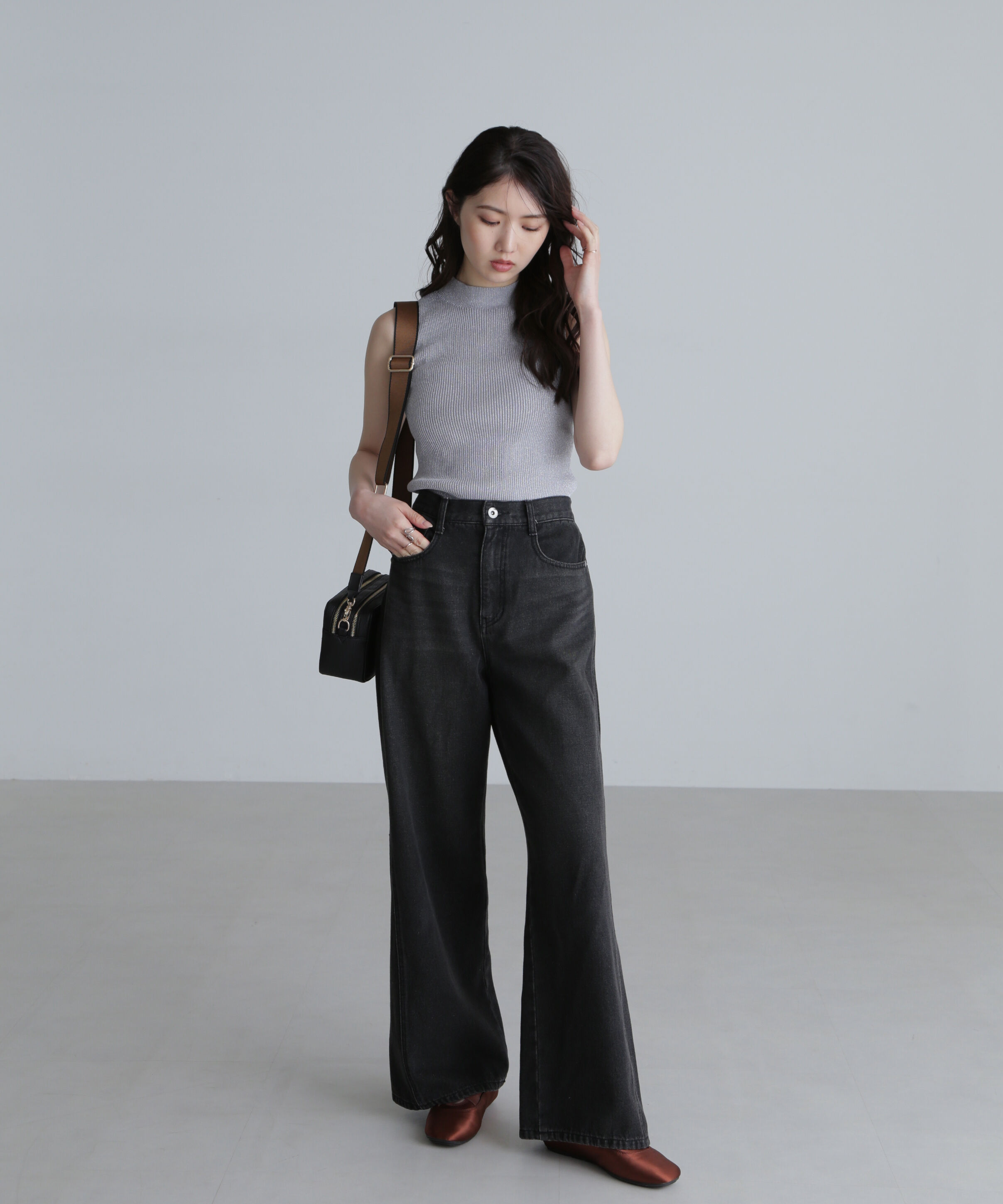  「ラメノースリーブニット」|ニット・セーター|