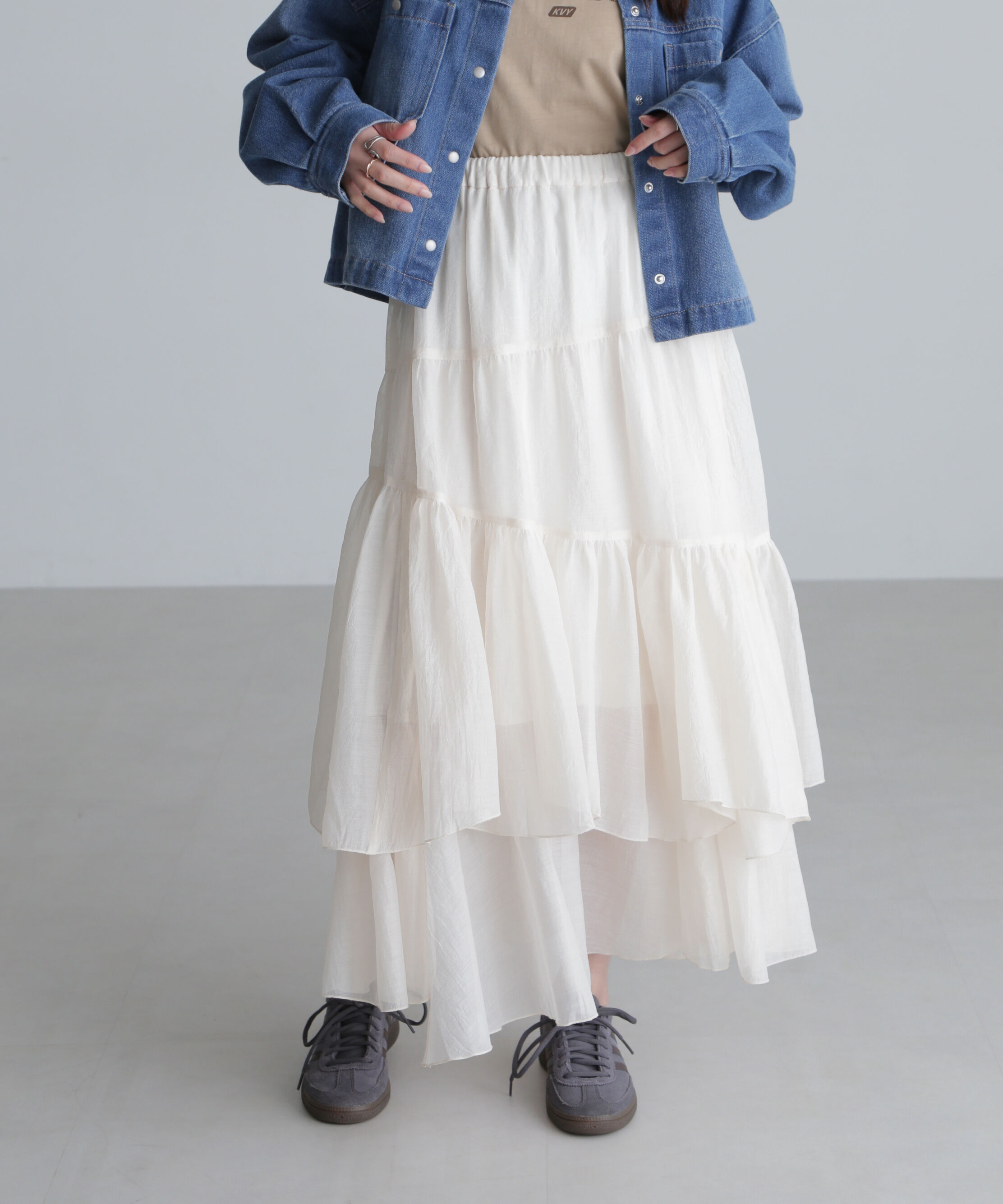  「シアーランダムフリルスカート」|スカート|