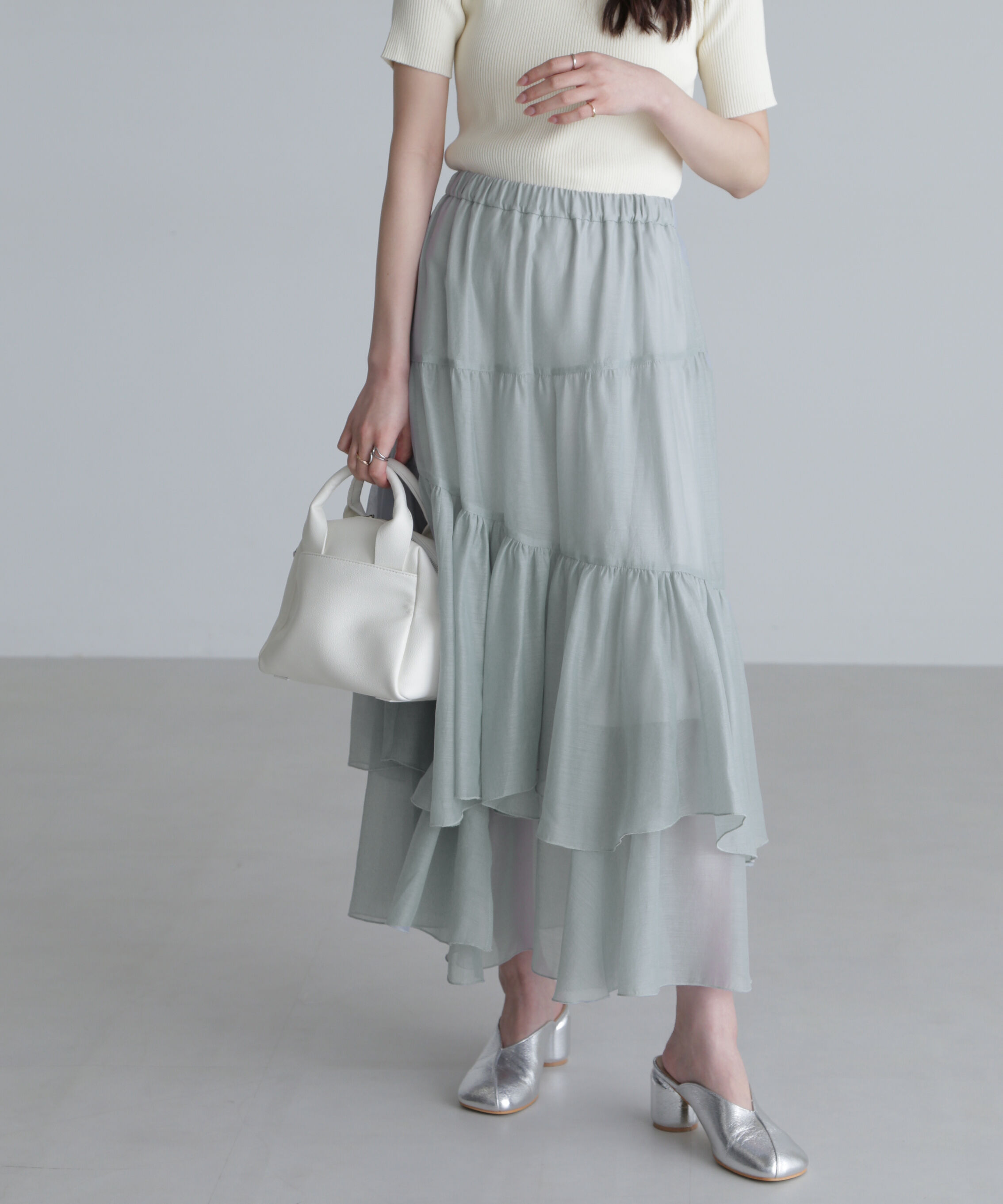  「シアーランダムフリルスカート」|スカート|