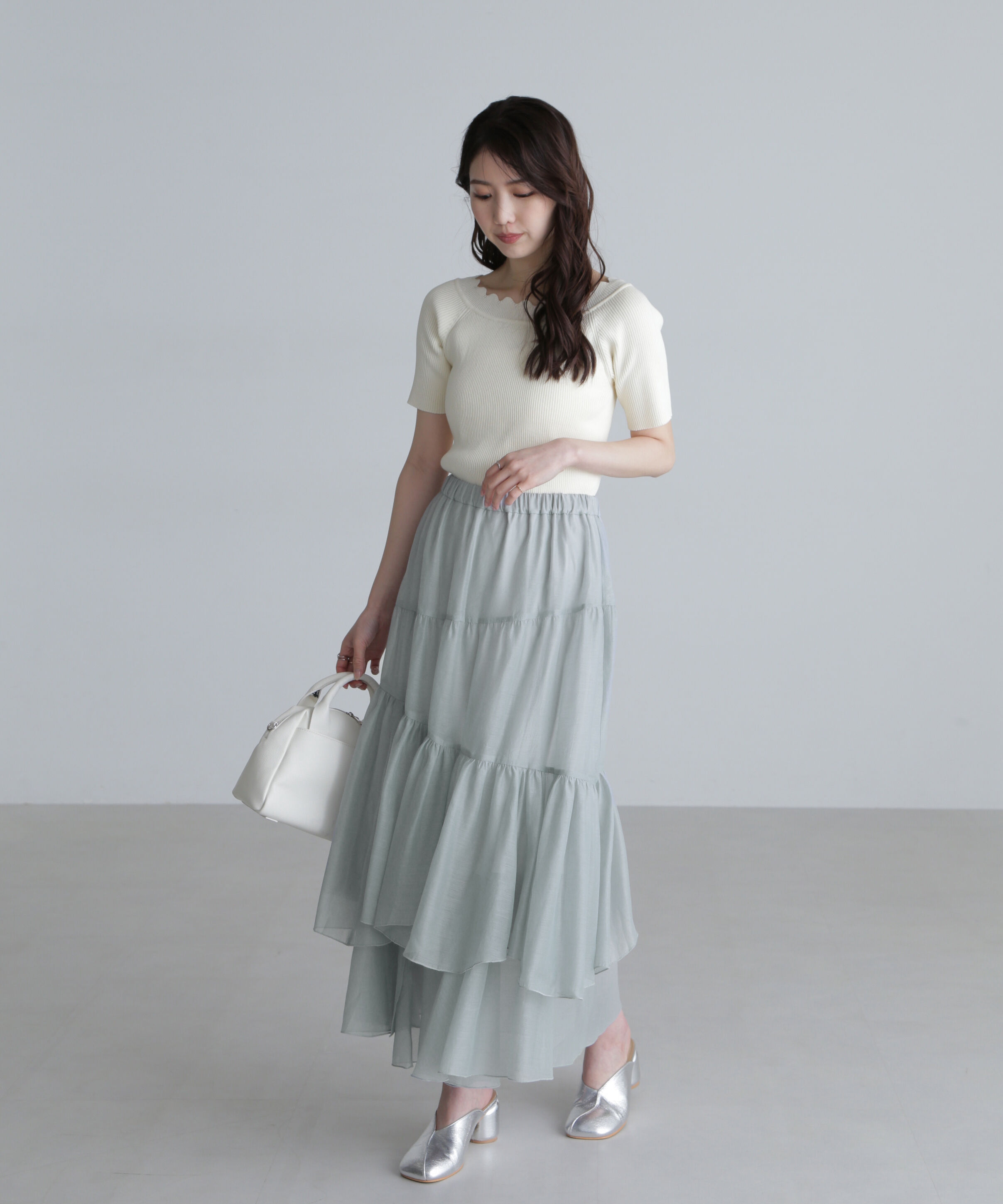  「シアーランダムフリルスカート」|スカート|