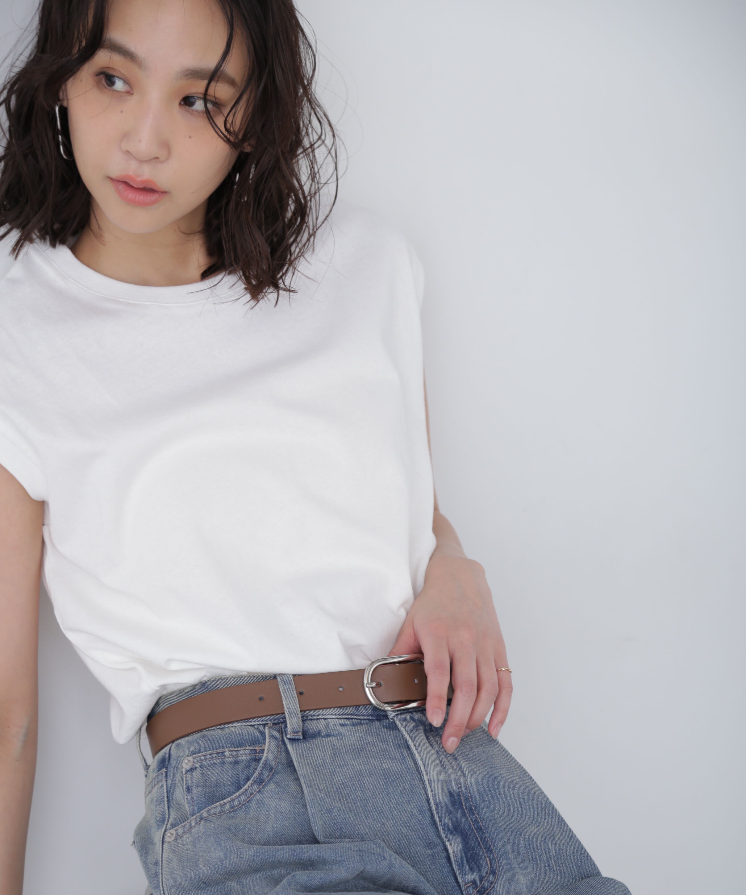  「USAコットンフレンチスリーブTシャツ」|Tシャツ・カットソー|ホワイト