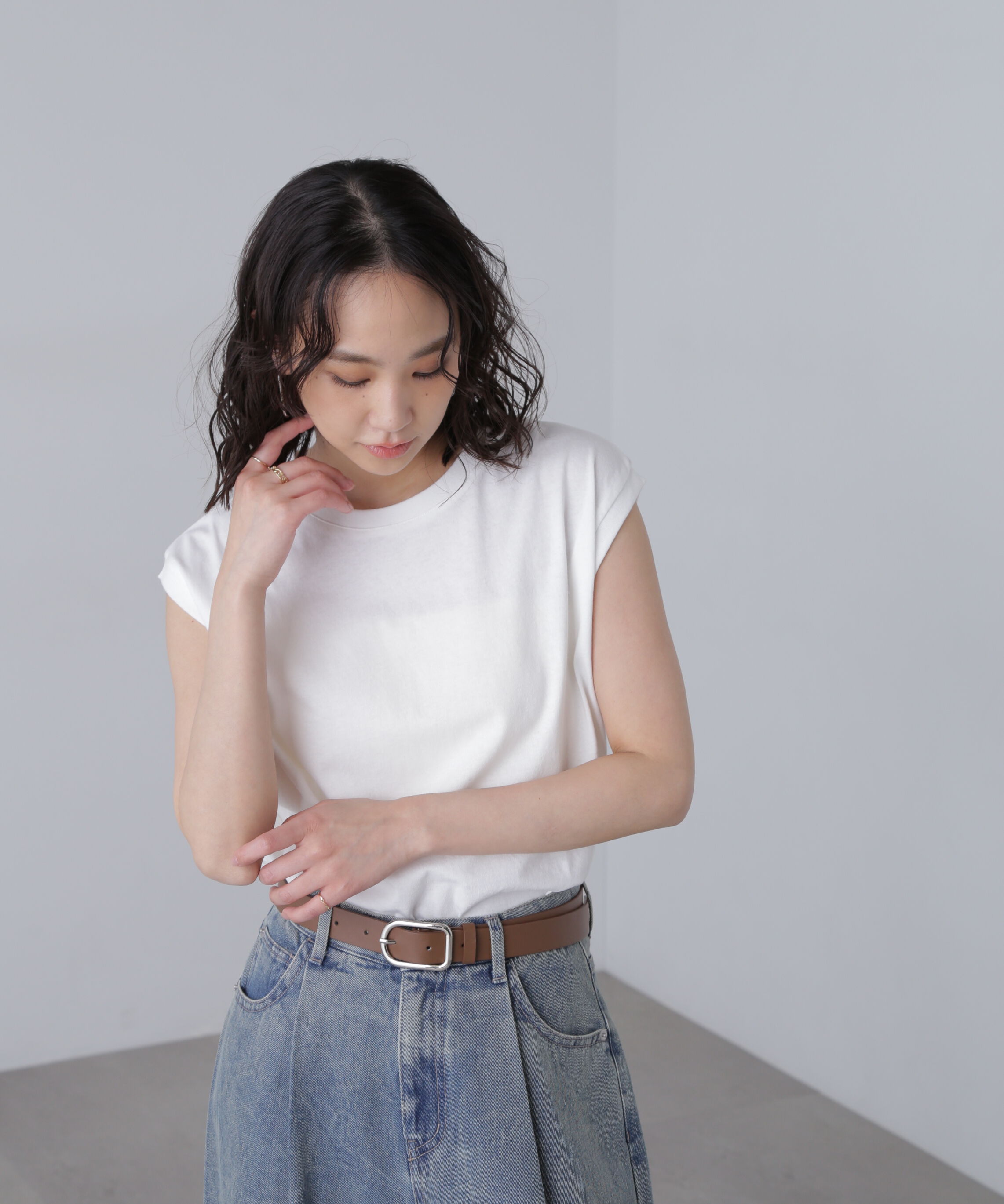  「USAコットンフレンチスリーブTシャツ」|Tシャツ・カットソー|