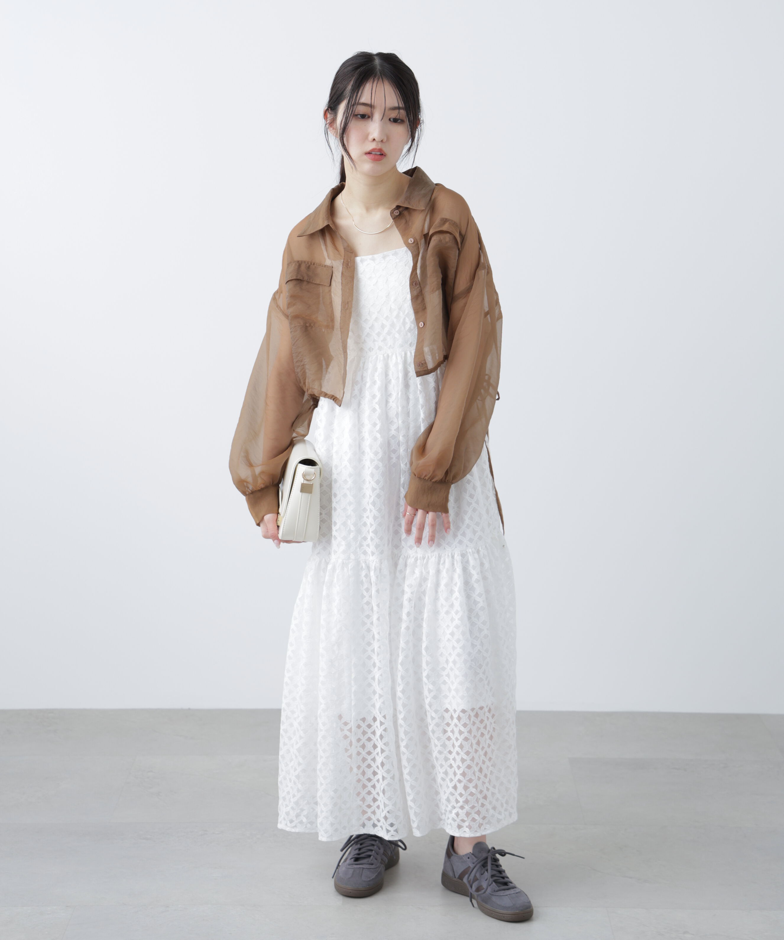  「裾ドロストショート丈シアーシャツ」|シャツ・ブラウス|