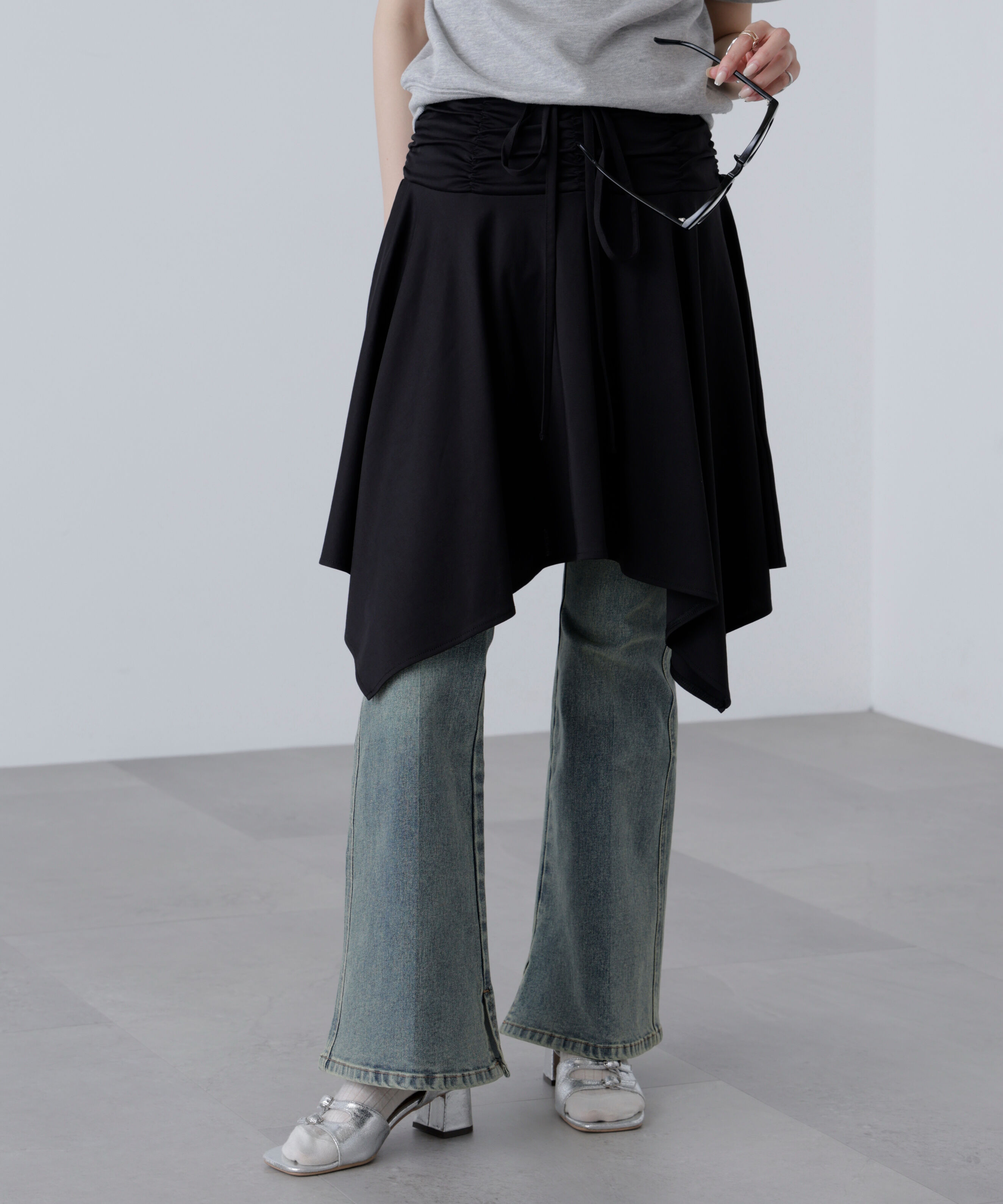  「2wayイレヘムミディスカート」|スカート|