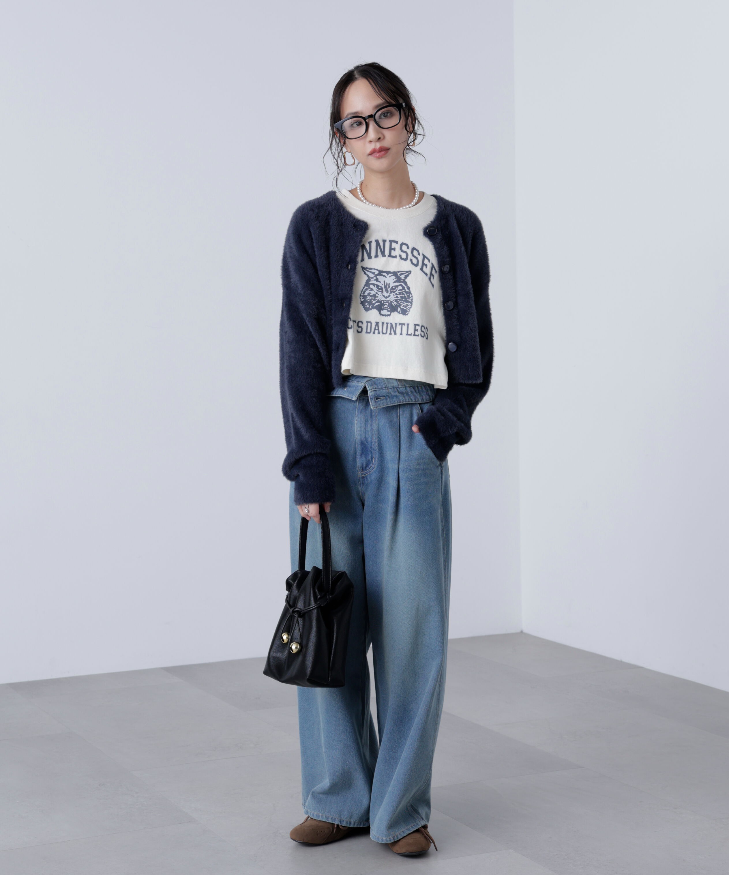  「前後2wayショートシャギー短丈ニット」|ニット・セーター|