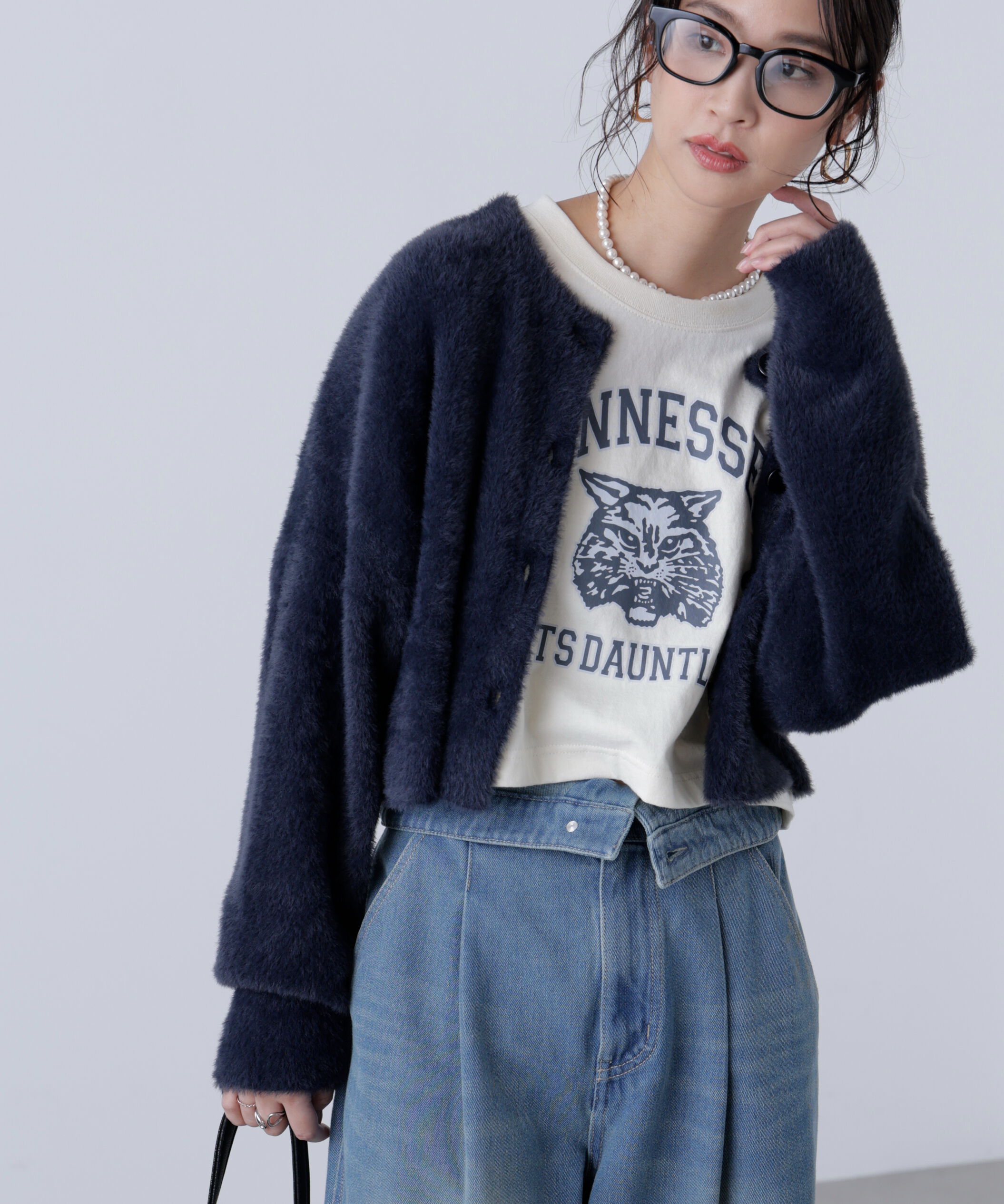  「前後2wayショートシャギー短丈ニット」|ニット・セーター|