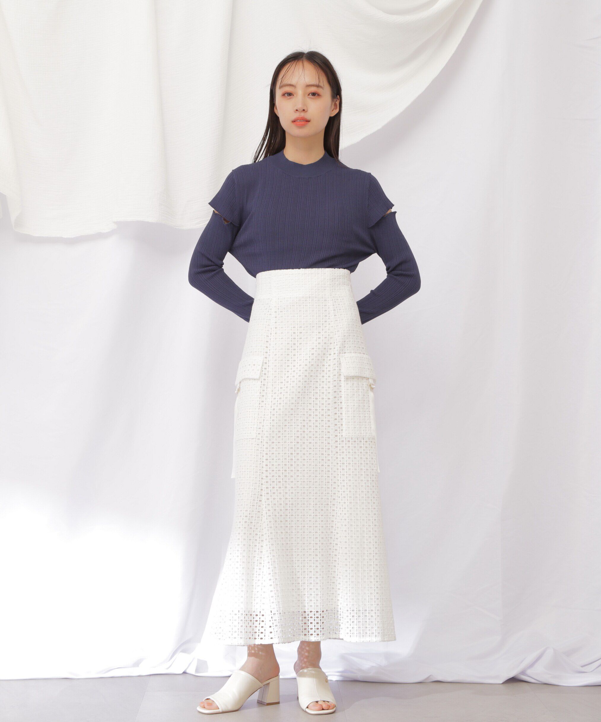  「コットンレースマーメイドスカート」|スカート|