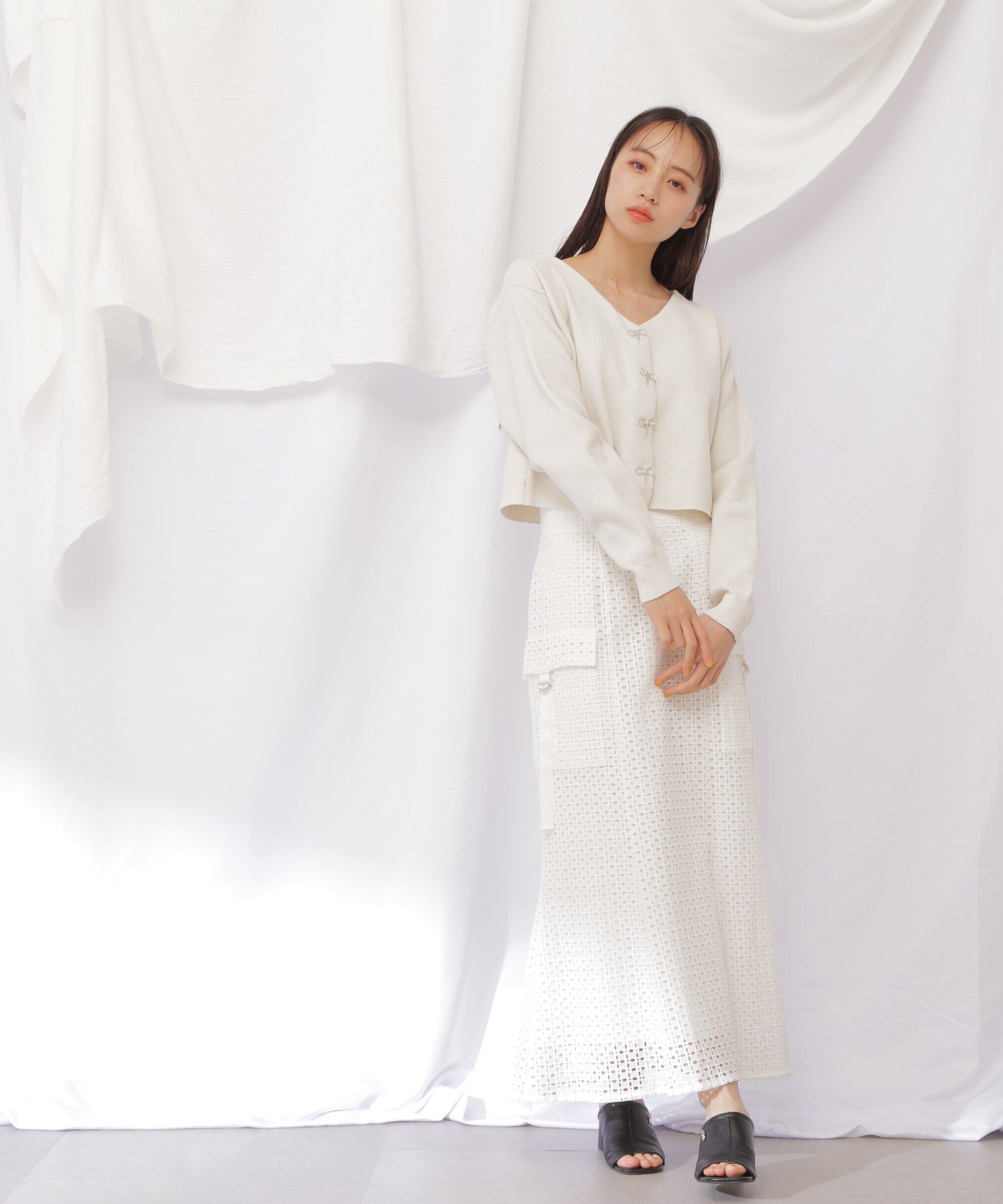  「コットンレースマーメイドスカート」|スカート|