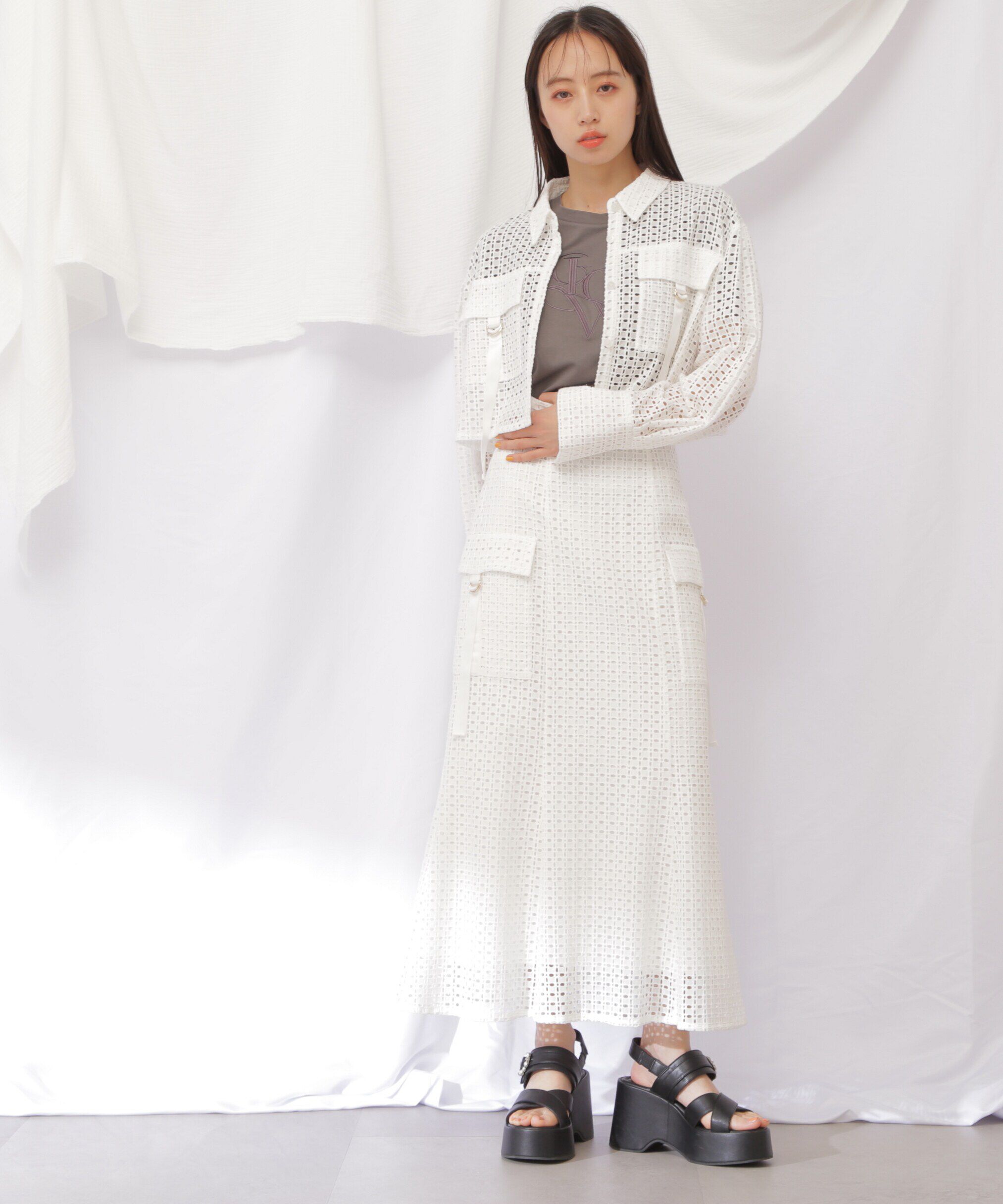  「コットンレースマーメイドスカート」|スカート|