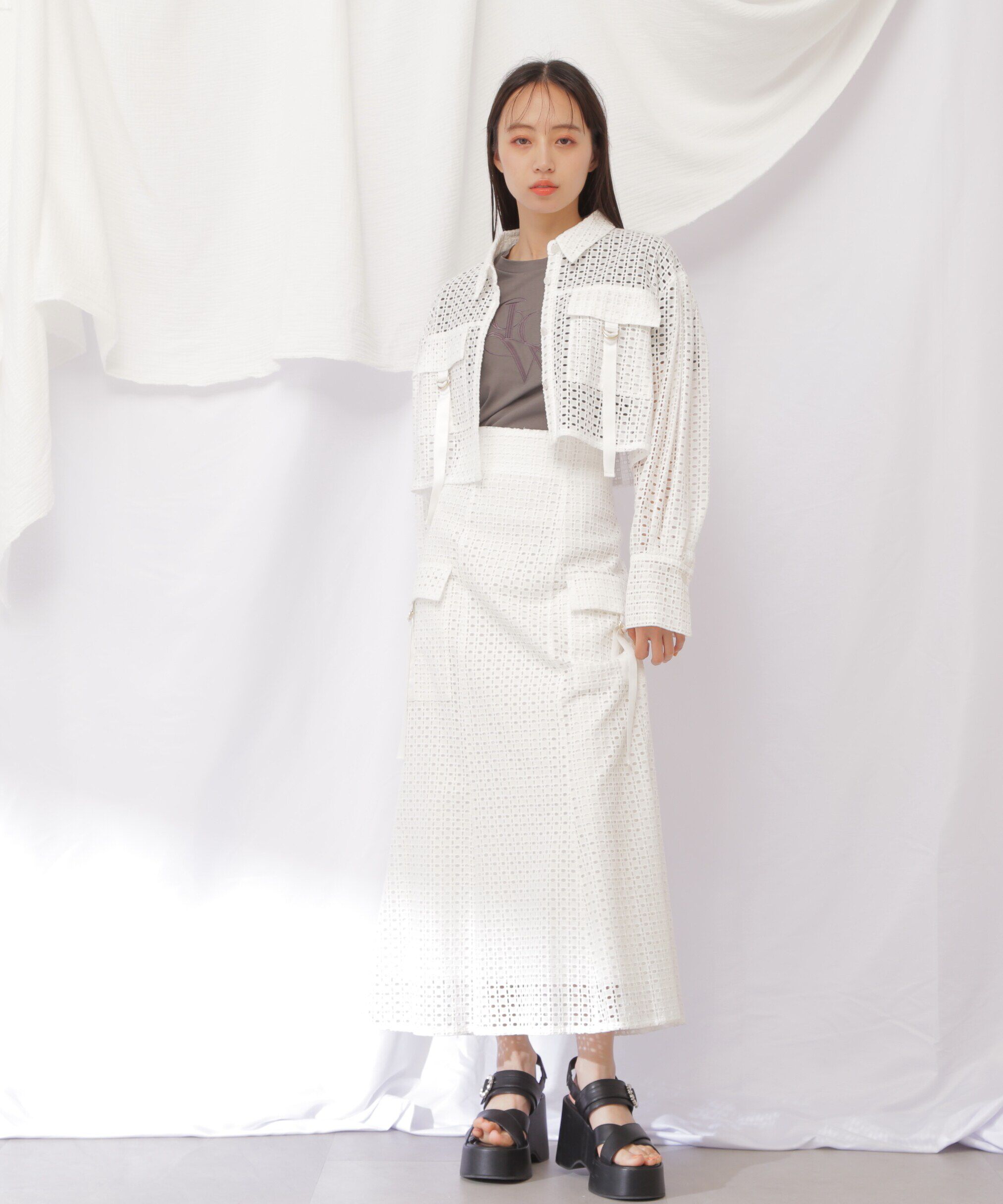  「コットンレースマーメイドスカート」|スカート|