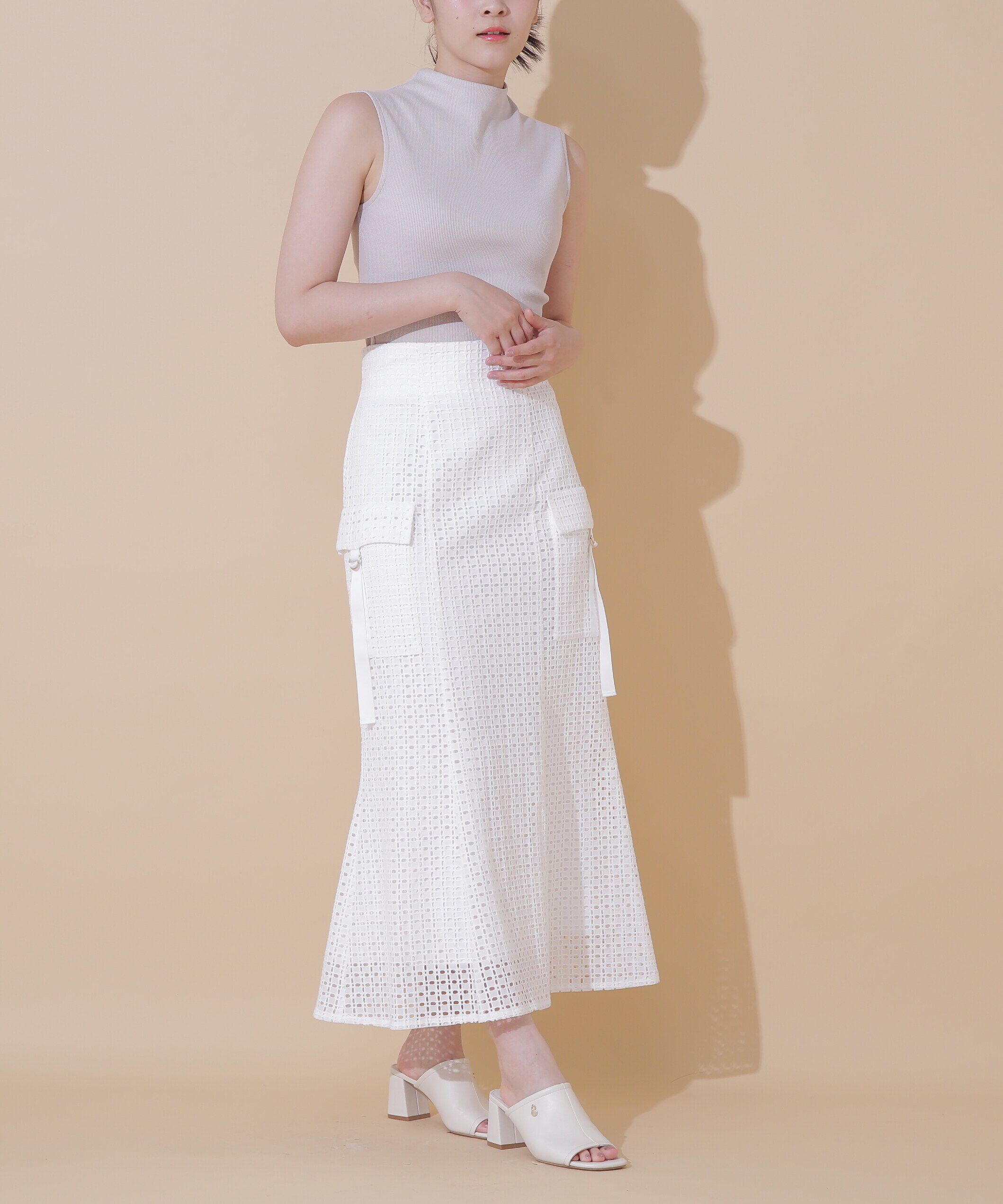  「コットンレースマーメイドスカート」|スカート|